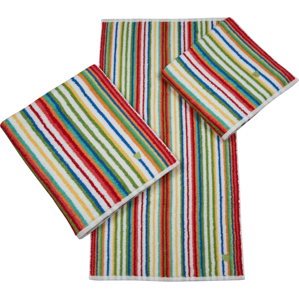ROSS Handtuch »Vita«, (2 St.), mit Streifen und gesticktem ROSS-Emblem