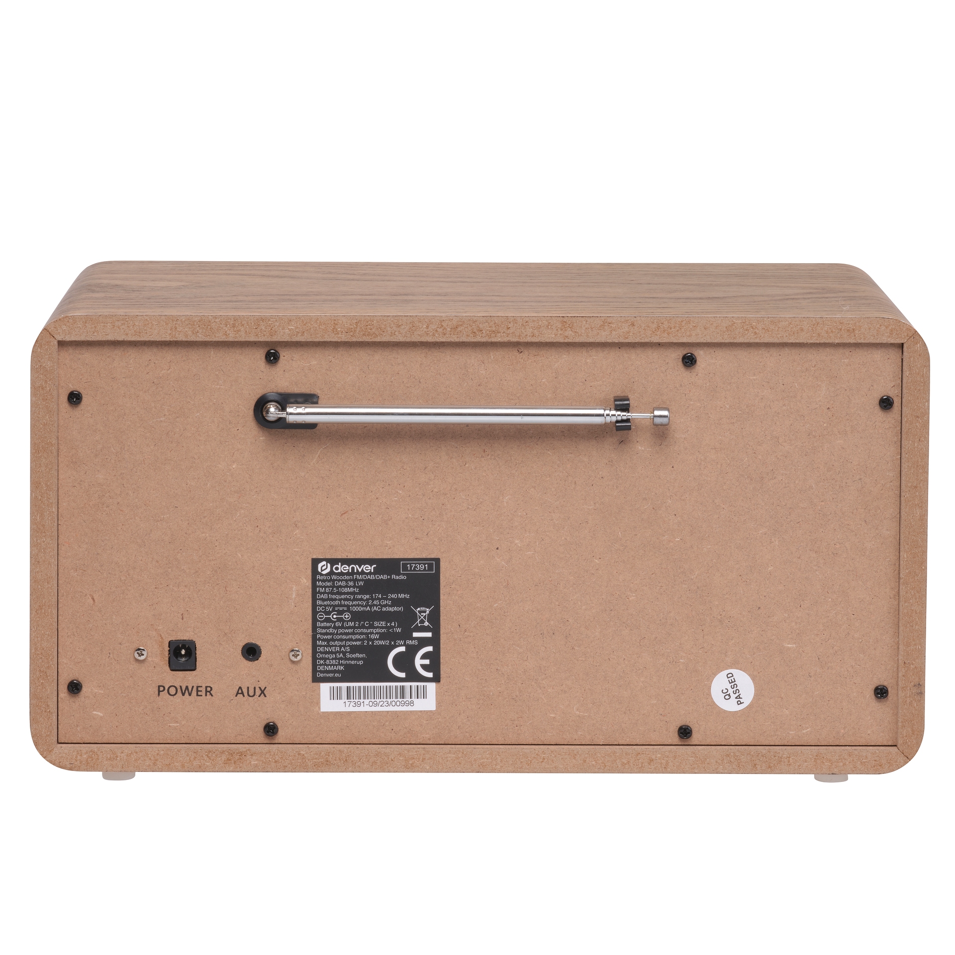 Denver Digitalradio (DAB+) »DAB-36«, (Bluetooth Digitalradio (DAB+) 5 W), integrierter DAB+ und FM-Tuner, Bluetooth