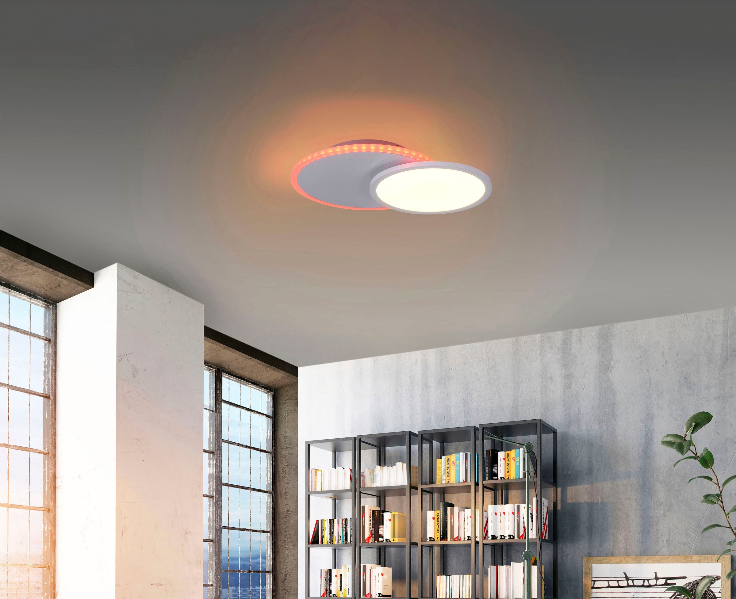 JUST LIGHT Deckenleuchte »MADINA«, 2 flammig, Leuchtmittel LED-Board-LED-Board | LED fest integriert-LED fest integriert, CCT-tunable white,RGB,dimmbar über Fernbedienung,Funk-Fernbedienung