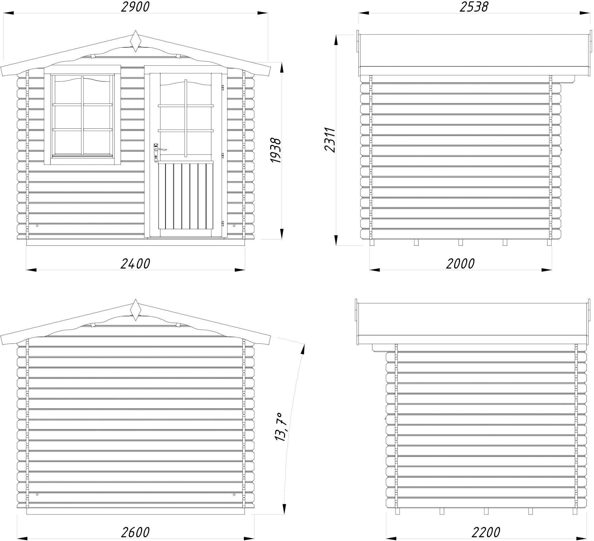 Palmako Gartenhaus »Emma« verschiedene Farben