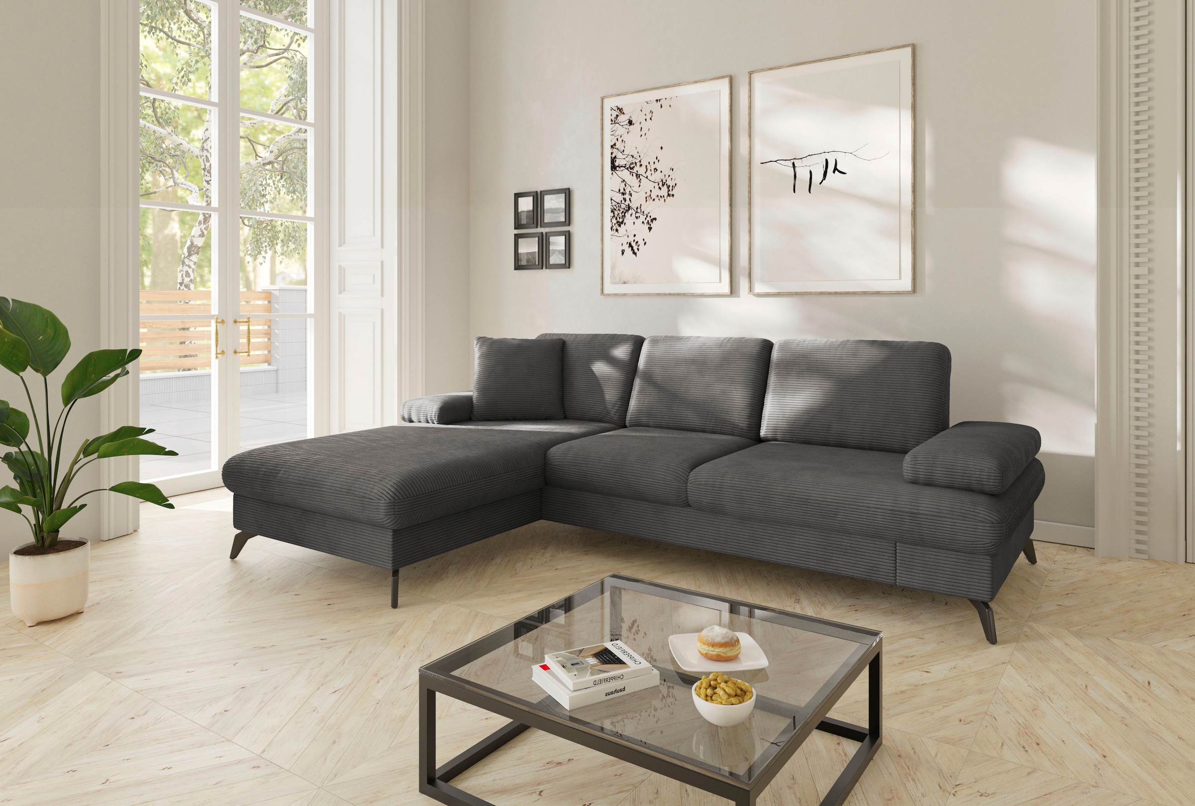 sit&more Ecksofa »Morris Jubi L-Form, B: 247 cm« mit Armteilfunktion & 1 Zi günstig online kaufen