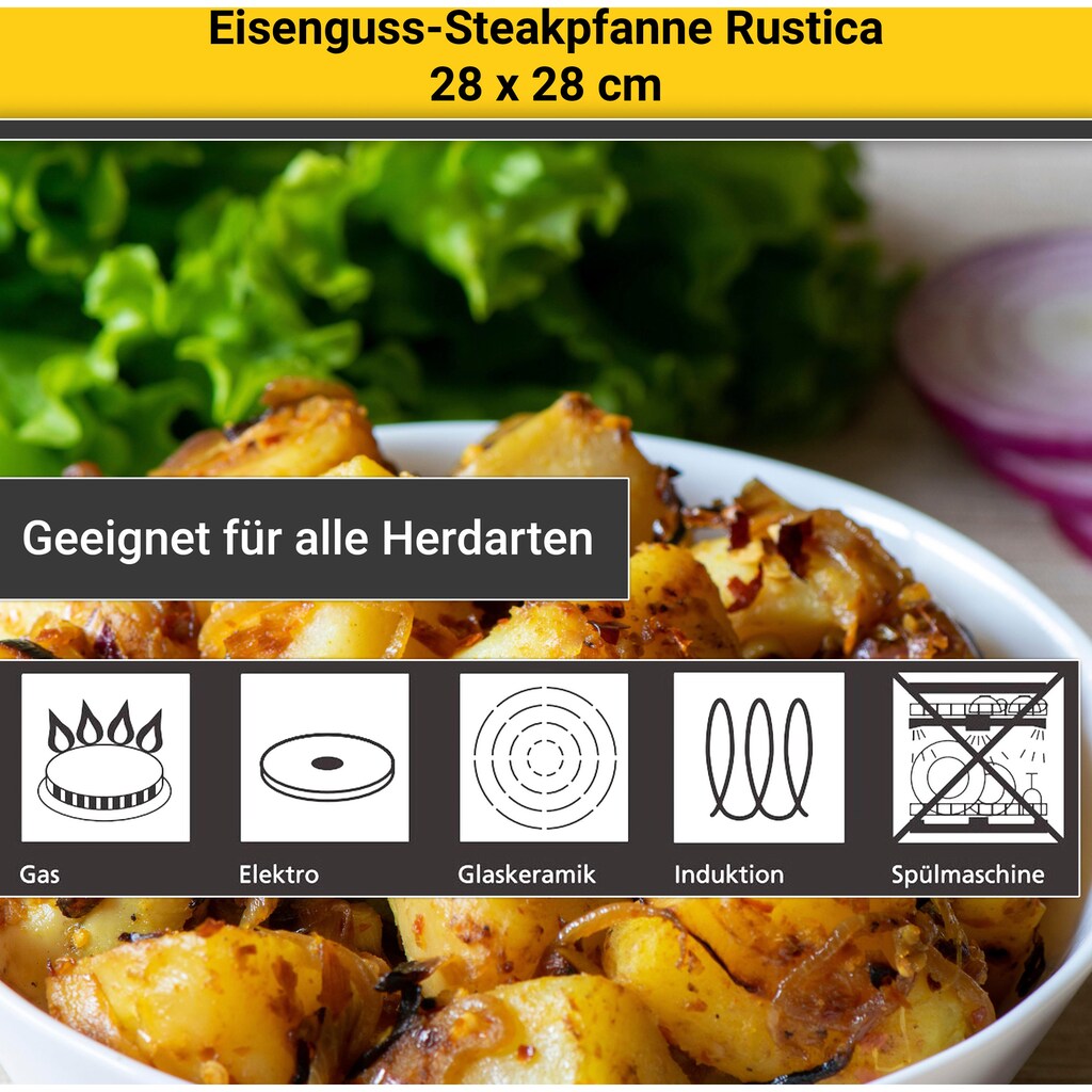 Krüger Steakpfanne »Rustica«, Aluminiumguss, (1 tlg.)