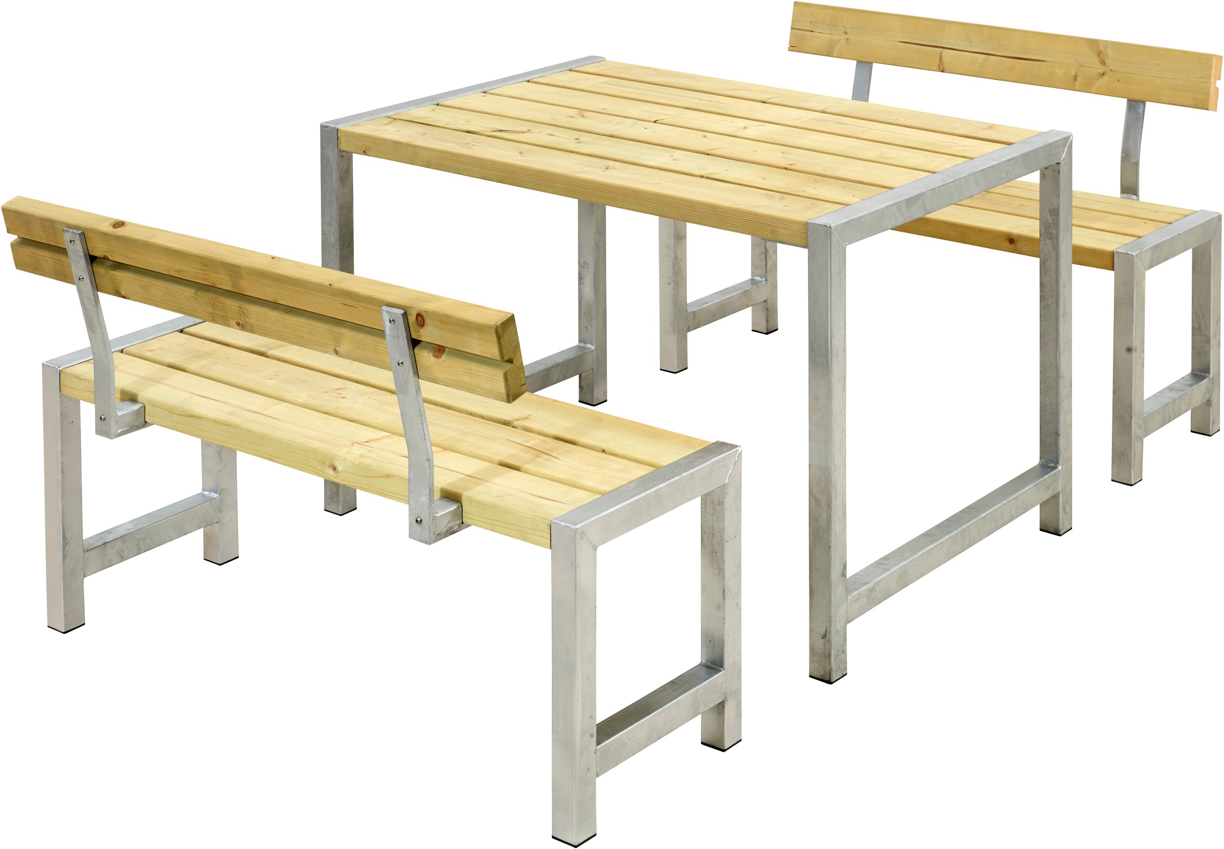 PLUS Garten-Essgruppe »Cafegarnituren«, (3 tlg.), bestehend aus: Tisch und 2 Bänke + 2 Rückenlehnen