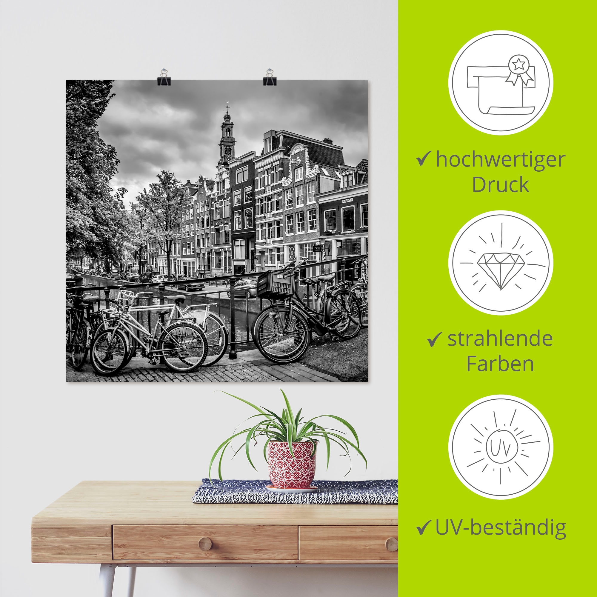Artland Poster »Amsterdam Bloemgracht II«, Amsterdam, (1 St.), als Alubild, Leinwandbild, Wandaufkleber oder Poster in versch. Größen