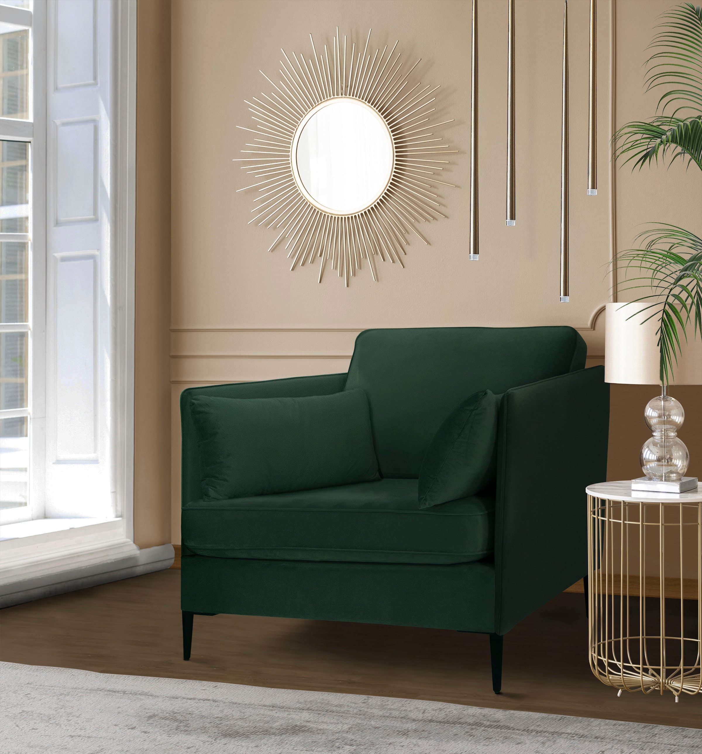 Home affaire Sessel »Light« inklusive loser Zierkissen, mit schmalen Armleh günstig online kaufen