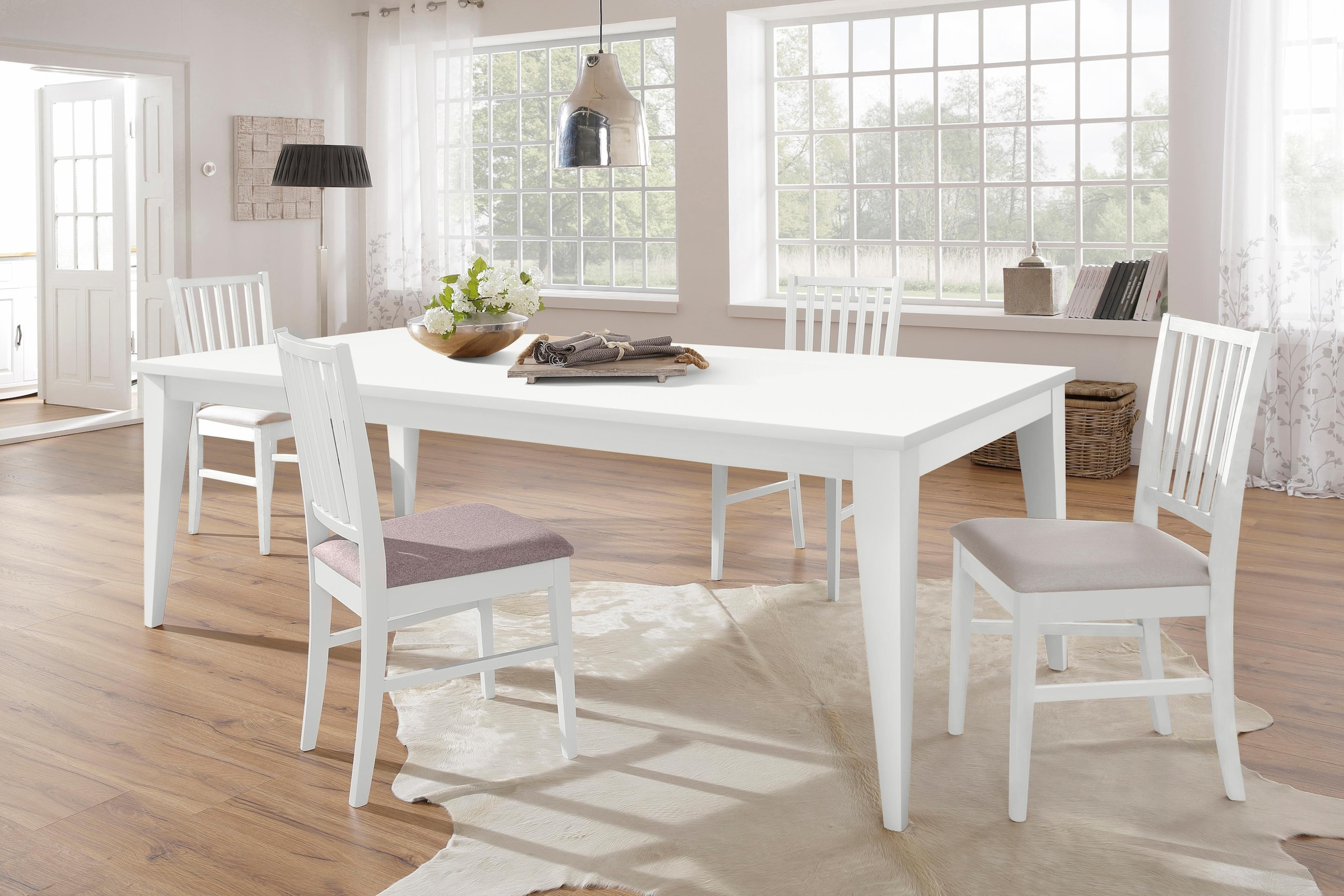 Home affaire Esszimmerstuhl »Ruanda Küchenstuhl TOPSELLER«, (Set), 4 St., Webstoff, im 2er, 4er oder 6er-Set, Holzstuhl