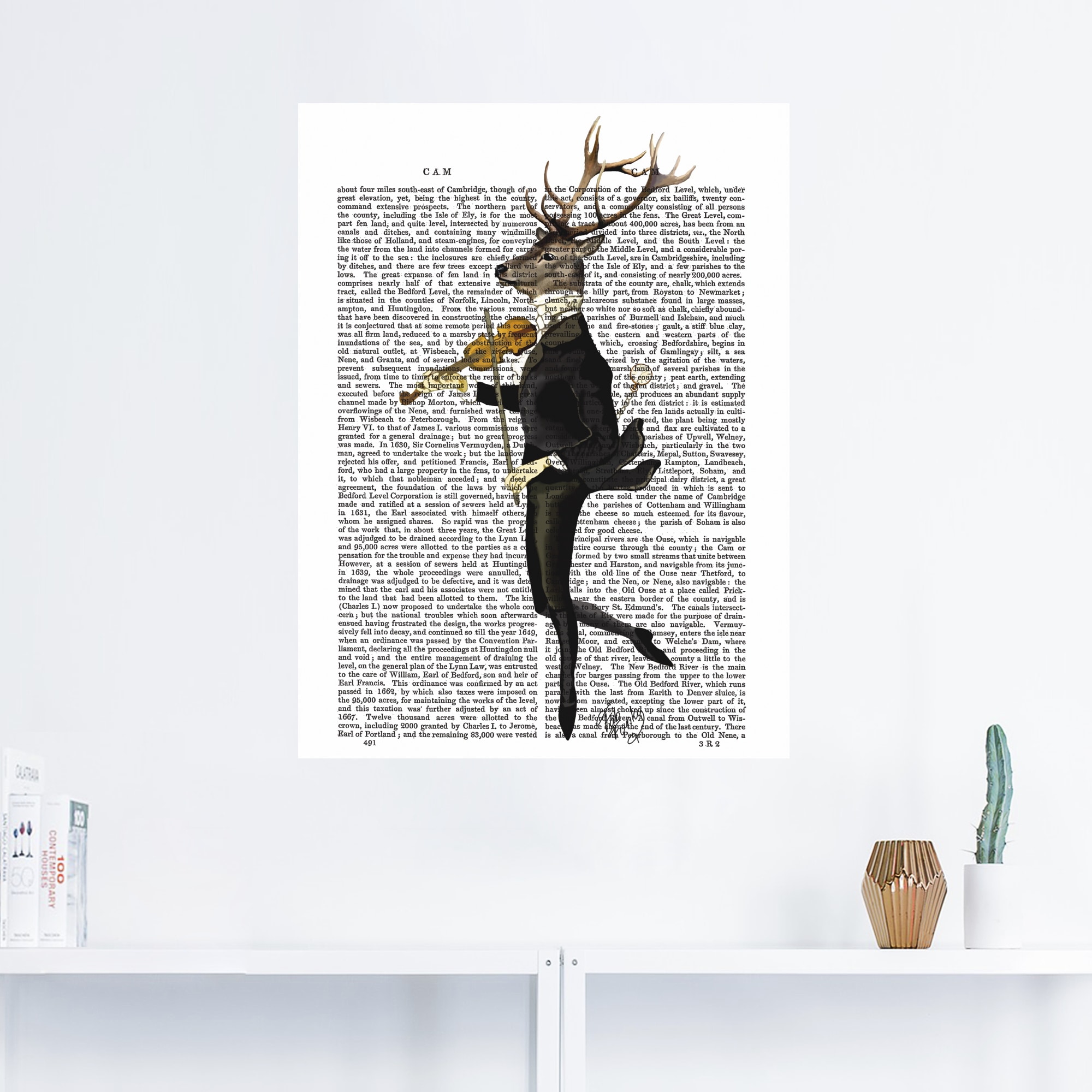 Artland Wandbild »Tanzender Hirsch mit Violine«, Humor, (1 St.), als Leinwandbild, Poster, Wandaufkleber in verschied. Größen