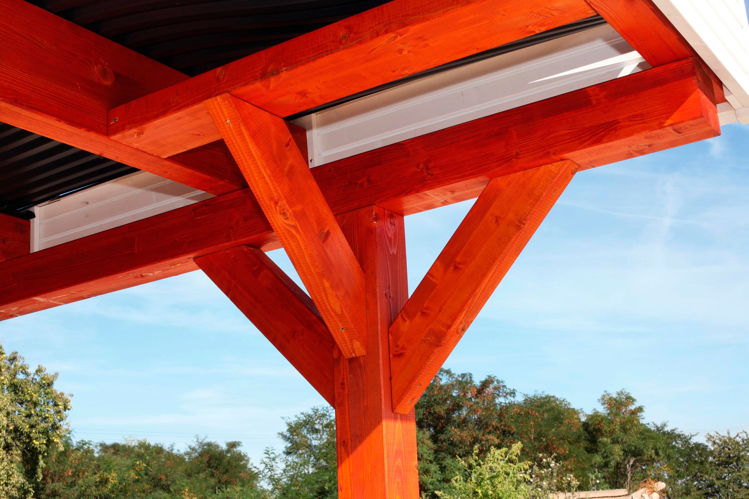 Skanholz Doppelcarport »Spessart«, Leimholz-Nordisches Fichtenholz, 550 cm, weiß