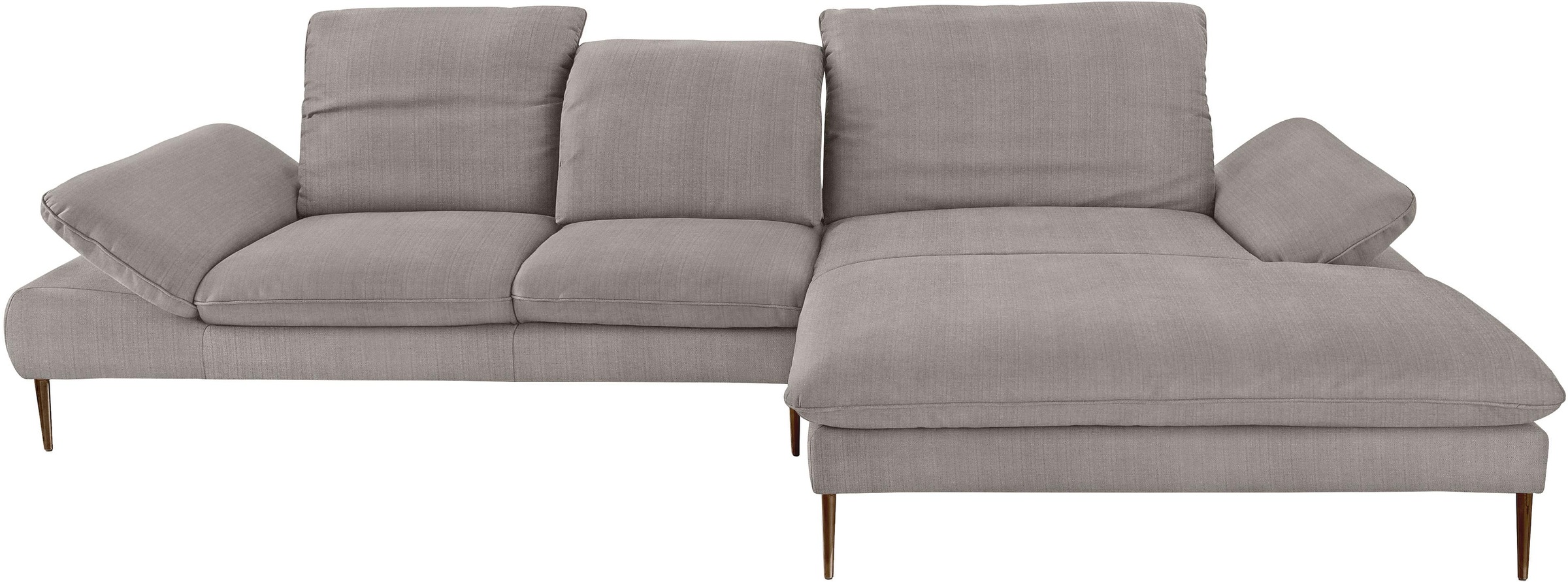 W.SCHILLIG Ecksofa »enjoy&MORE, Designsofa, bequem, elegant und zeitlos, L-Form«, Sitztiefenverstellung, Füße bronze pulverbeschichtet, Breite 340 cm