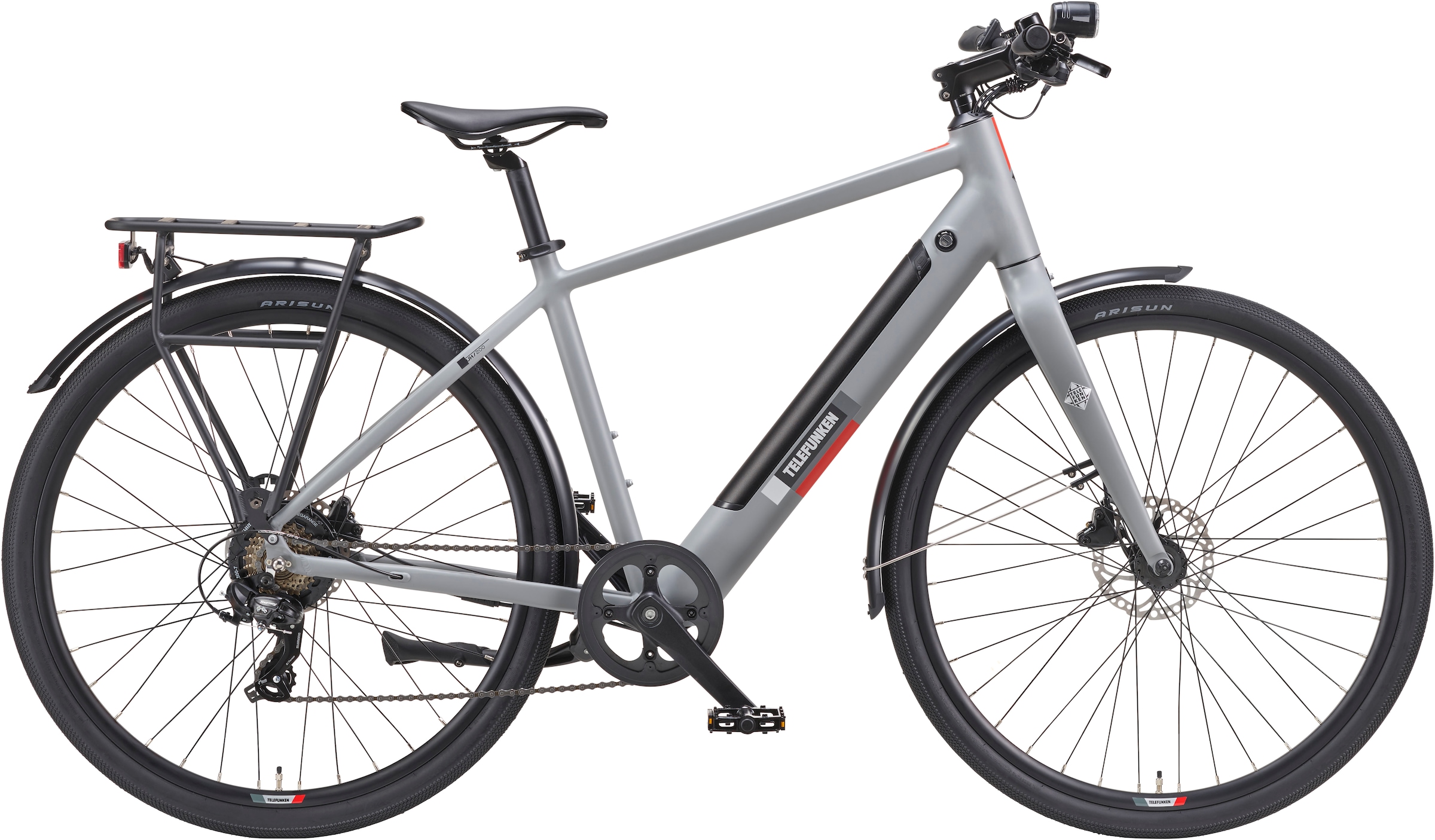 Telefunken E-Bike »UH200«, 7 Gang, Shimano, Heckmotor 250 W, (28 Zoll, Straßenzulassung, Scheibenbremsen, leichtes E-Bike ca. 20 kg), Pedelec, Elektrofahrrad für Herren u. Damen, Urbanbike