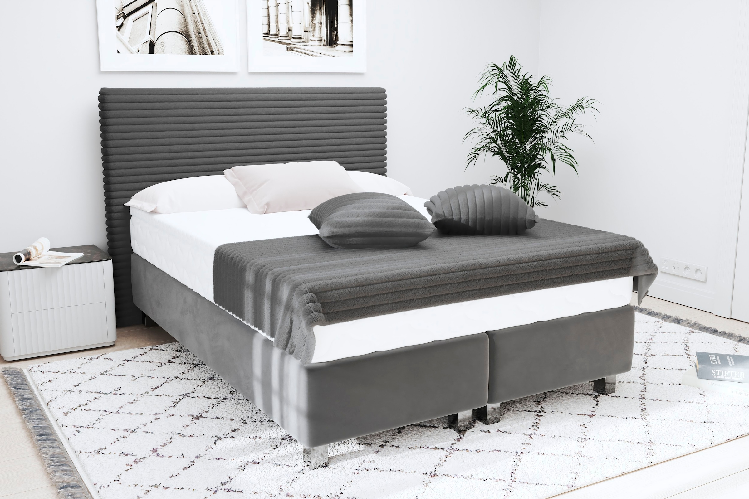 Westfalia Schlafkomfort Boxspringbett "Sven", inkl. Zierkissen, wahlweise m günstig online kaufen