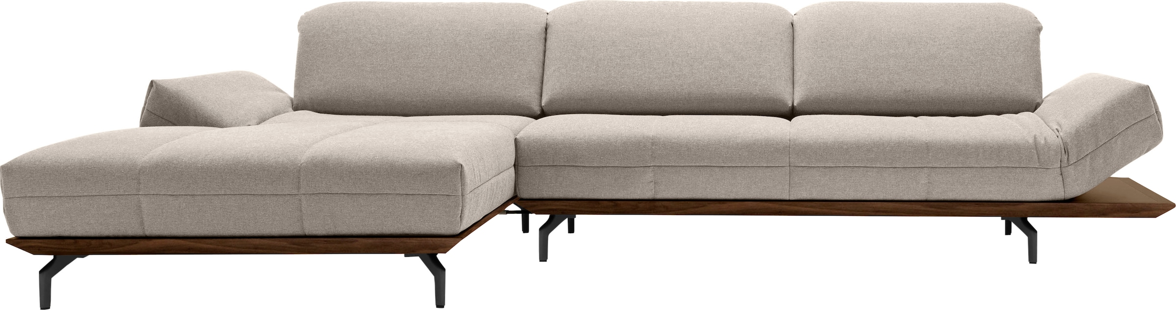 Creation BY ROLF BENZ Ecksofa »CR.420, Designecksofa, L-Form«, in 2 Qualitäten, Holzrahmen in Eiche Natur oder Nußbaum, Breite 293 cm