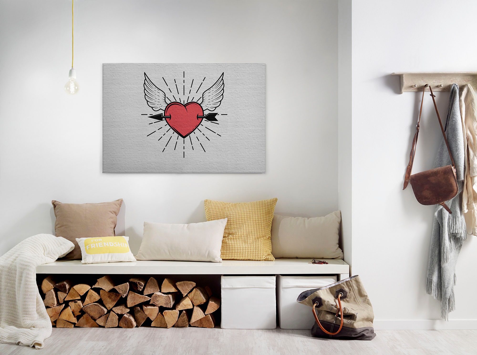 Bricoflor Tattoo Wandbild Mit Hund Leinwand Bild Mit Französischer Bulldogg günstig online kaufen