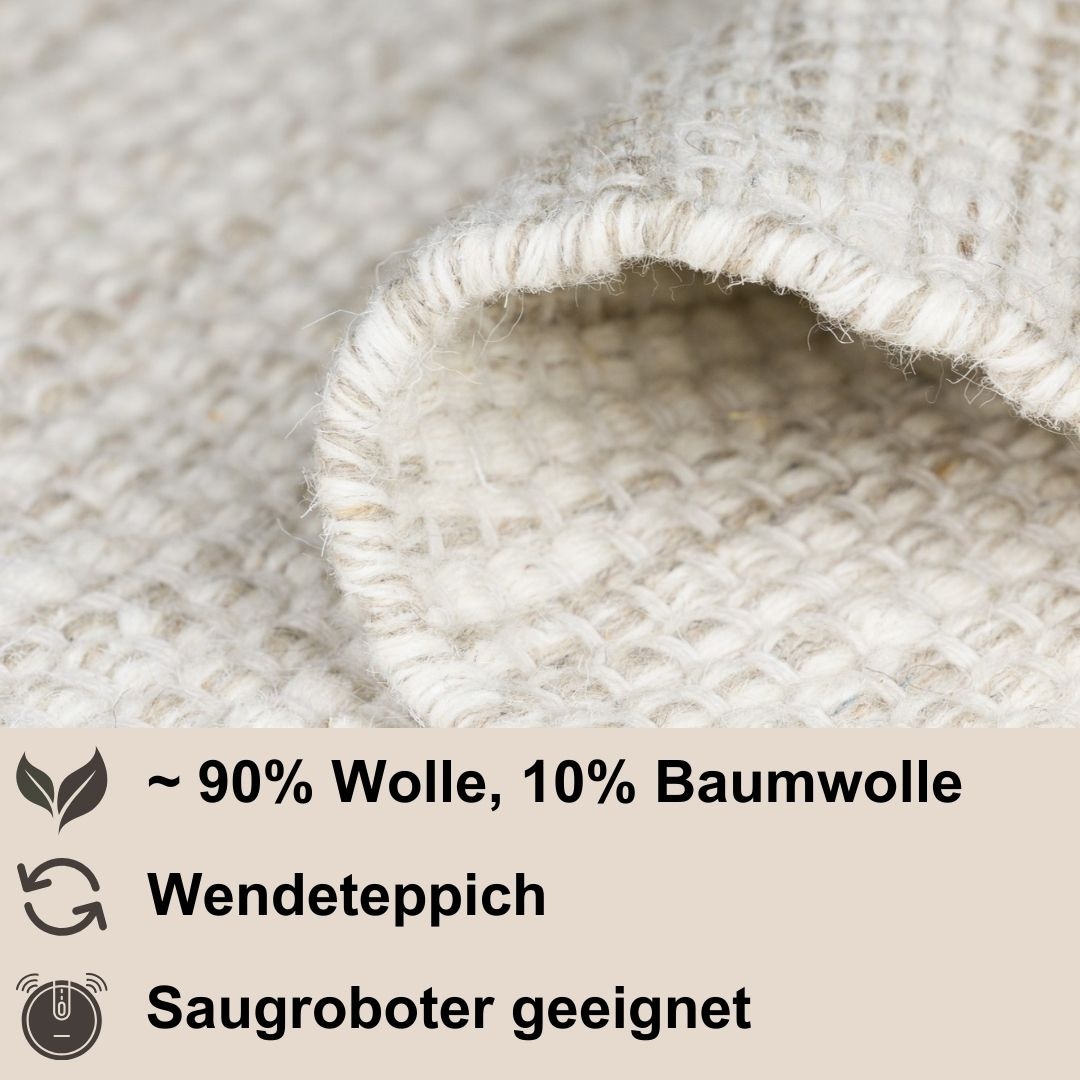 Myflair Möbel & Accessoires Wollteppich »Wooly Dream«, rechteckig, handgewebter Wendeteppich, meliert, reine Wolle, Wohnzimmer