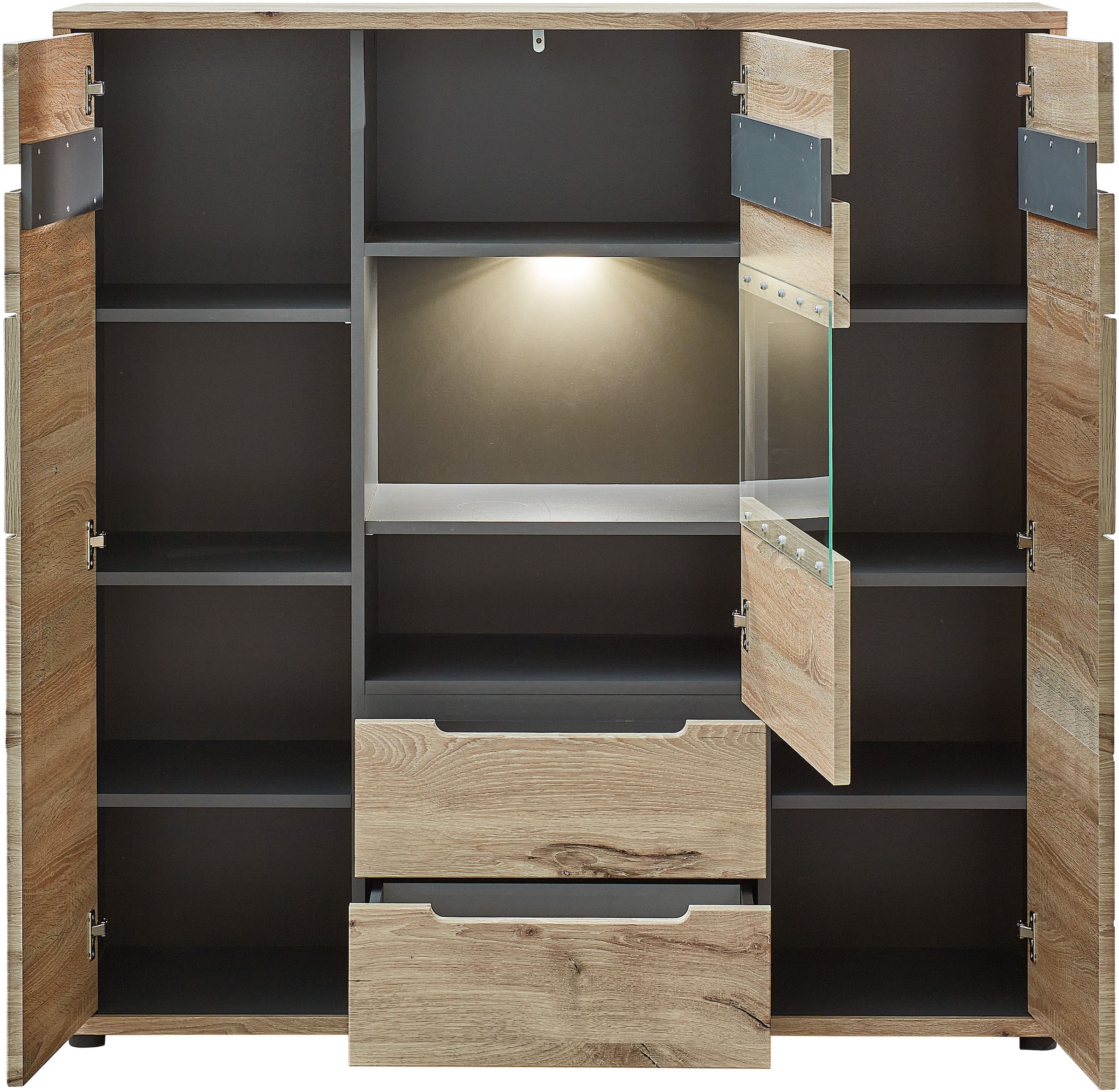 Innostyle Highboard »BELLANO«, Viking Oak Nature