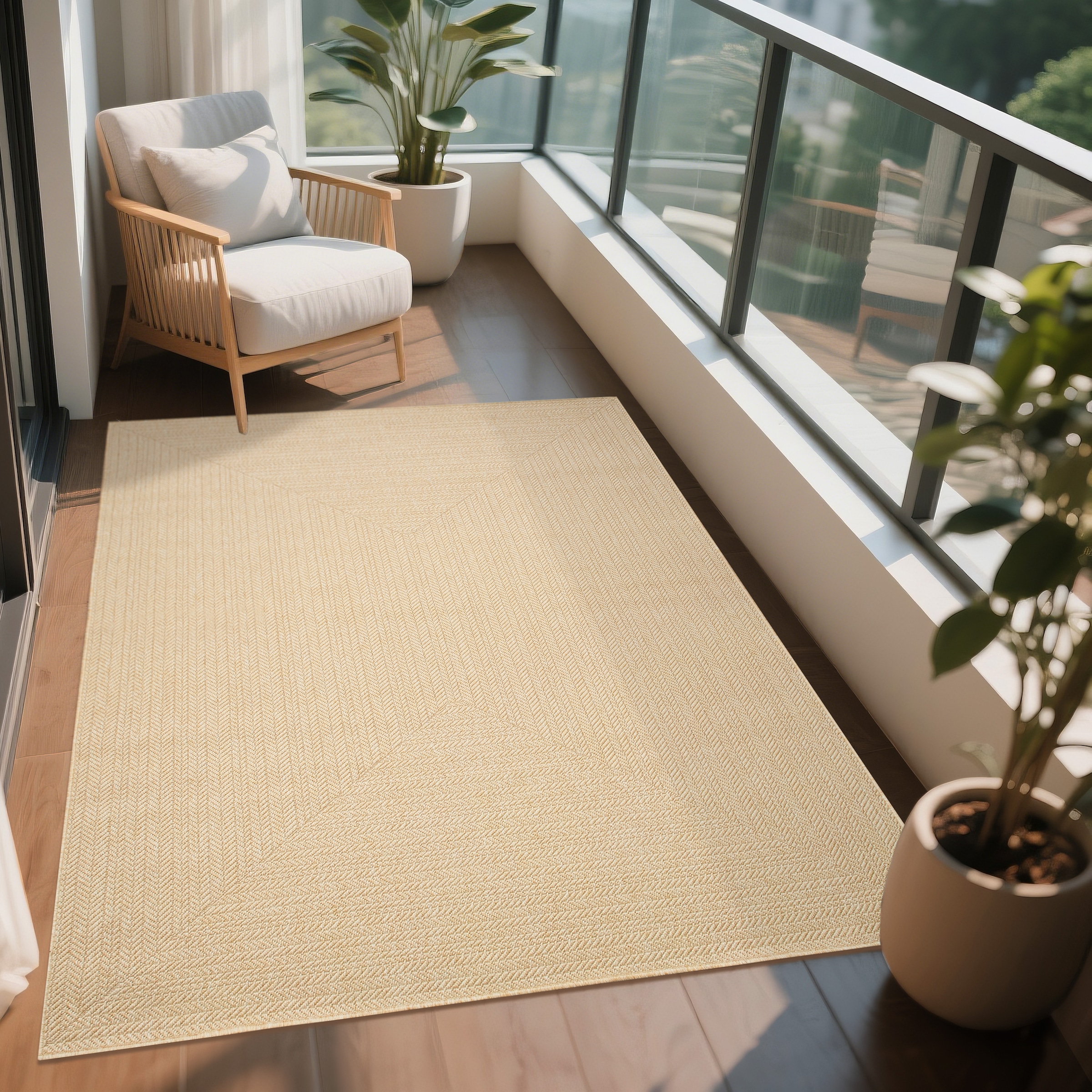 OTTO home Teppich »Aliv«, rechteckig, 3 mm Höhe, In-und Outdoorgeeignet, Sisal-Look robust, leicht zu reinigen