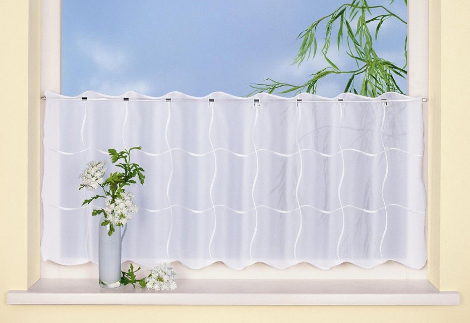 Gerster Scheibengardine »Sabine«, (1 St.), HxB: 50x150, mit gestickten  Blumendesign bequem und schnell bestellen | Scheibengardinen