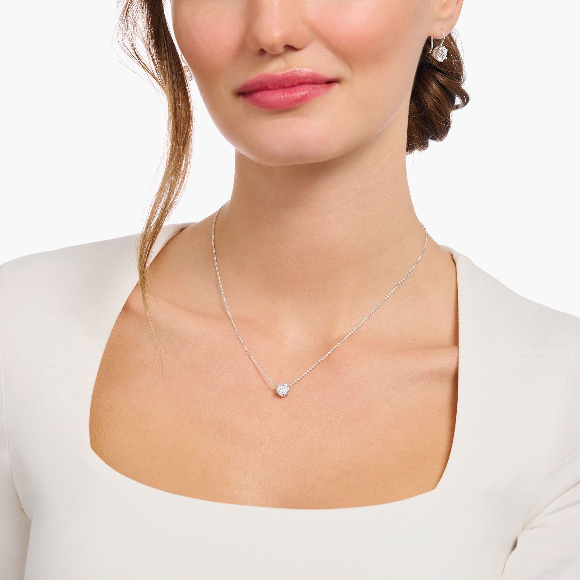 THOMAS SABO Kette mit Anhänger »Zirkonia-Anhänger, KE2210-051-14-L45V, -9-L45V, KE2210-414-14-L45V«, mit Zirkonia (synth.)