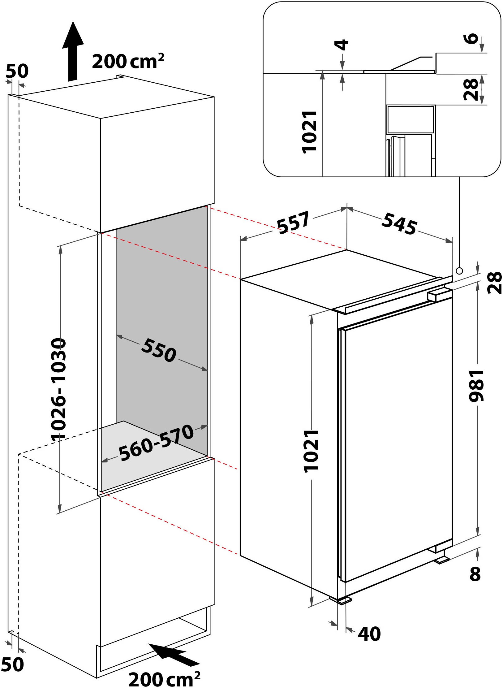 BAUKNECHT Einbaukühlschrank »KSI 10VF3«