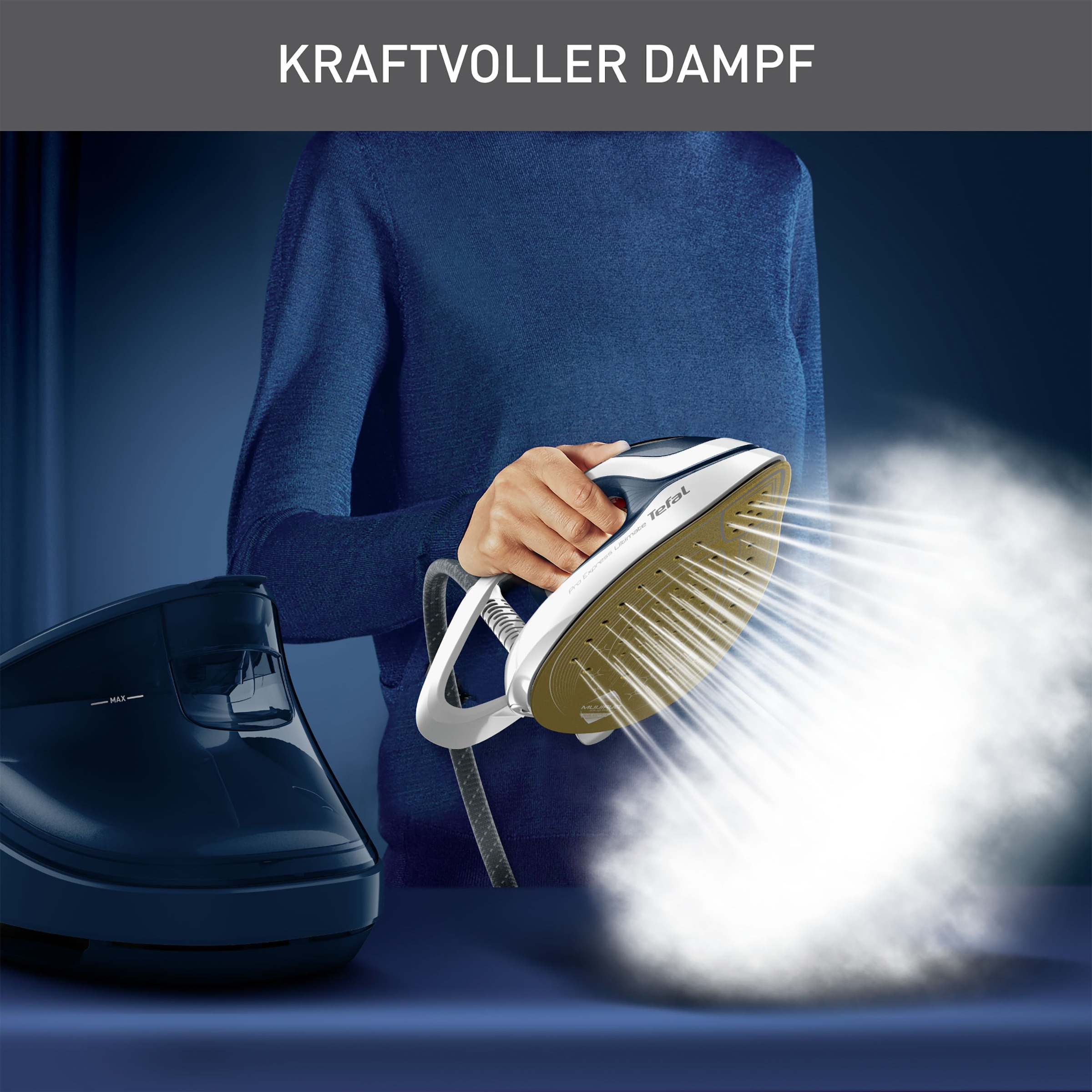 Tefal Dampfbügelstation »Pro Express Ultimate, 8-Bar-Druck, abnehmbarer Kalk-Kollektor,«, konstante Dampfabgabe 170 g/Min., Dampfstoß 590 g/Min., GV9720
