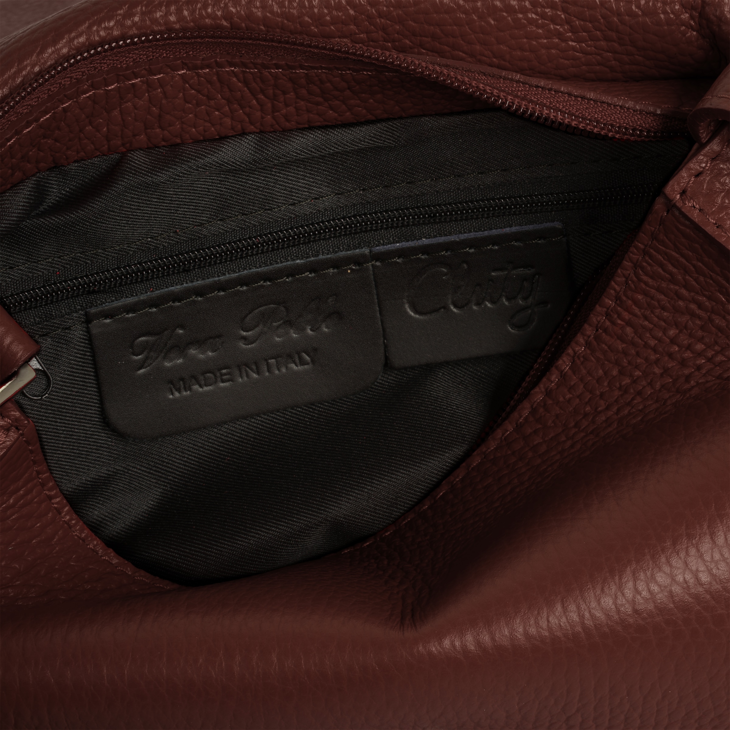 Cluty Henkeltasche, echt Leder, Made in Italy