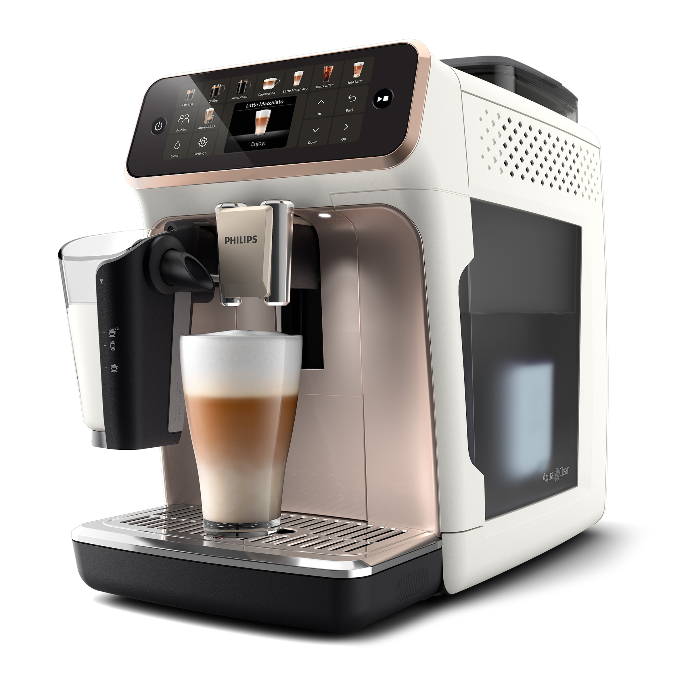 Philips Kaffeevollautomat »EP5543/80 5500 Series, 20 Kaffeespezialitäten (heiß oder eisgekühlt)« LatteGo-Milchsystem, SilentBrew Technologie