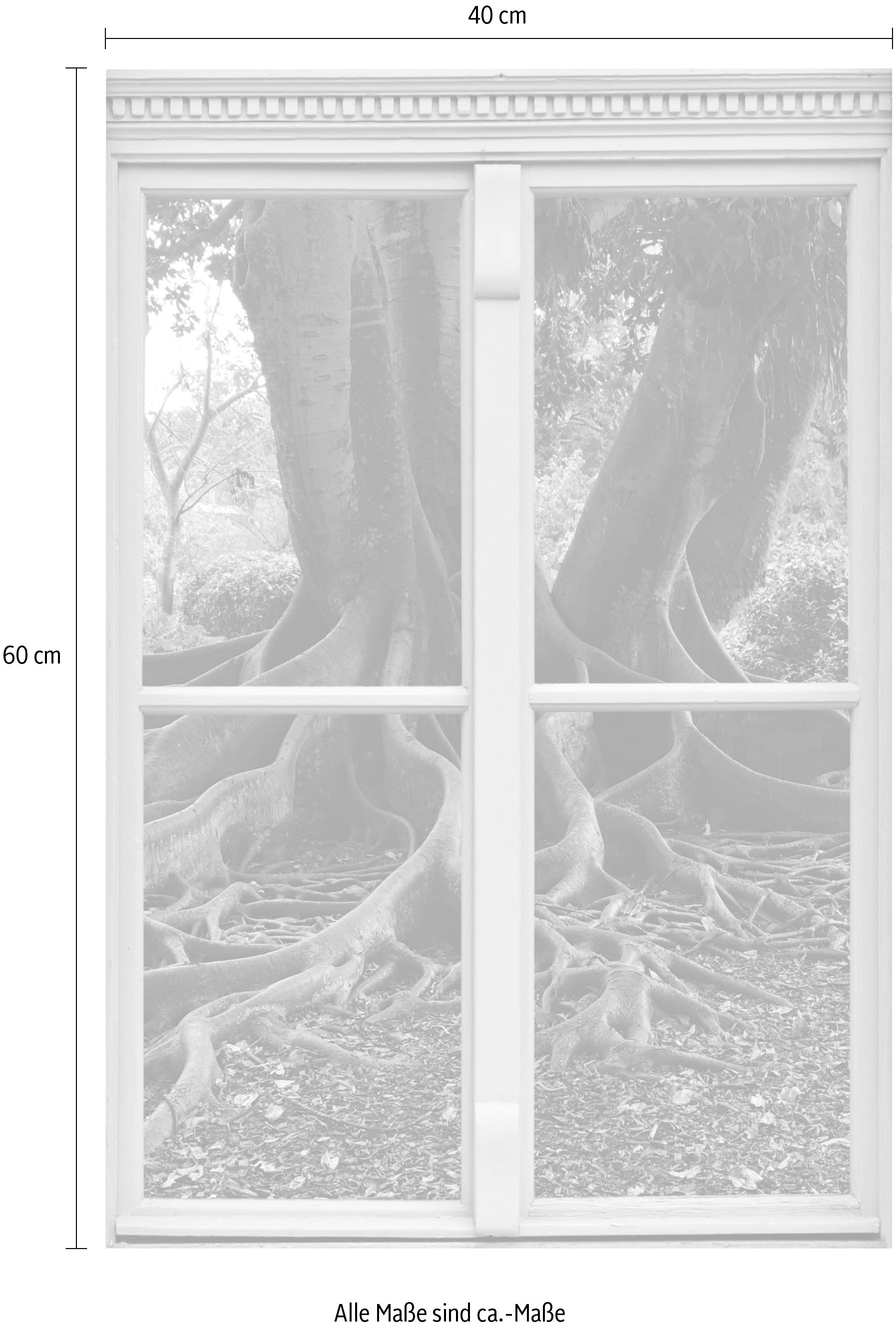 queence Wandsticker »Wurzeln«, Wandsticker, Wandbild, selbstklebend, 3D, Fenster