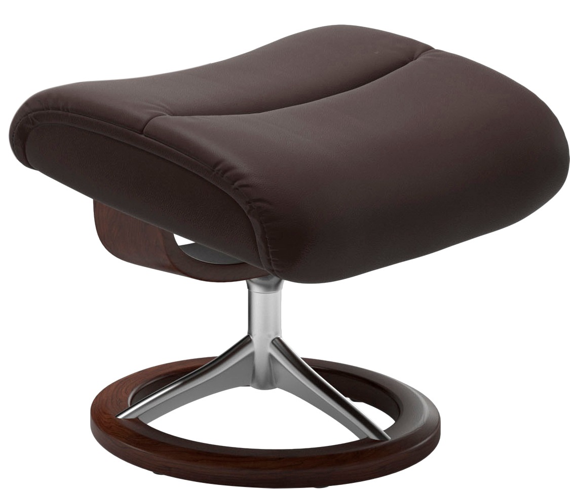 Stressless® Relaxsessel »View«, (Set, Relaxsessel mit Hocker), mit Signature Base, Größe M,Gestell Braun