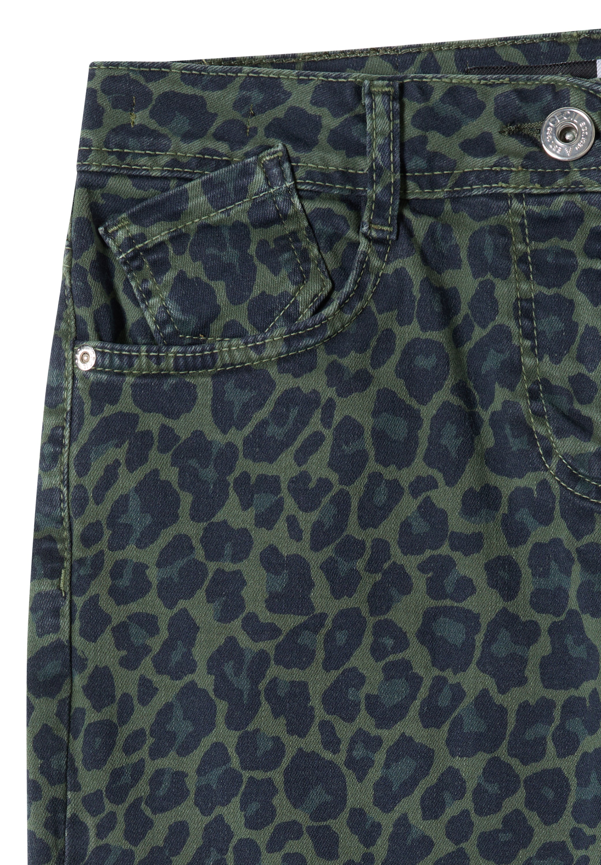 Cecil Loose-fit-Jeans »Style Neele« mit Leo-Muster / Stretch