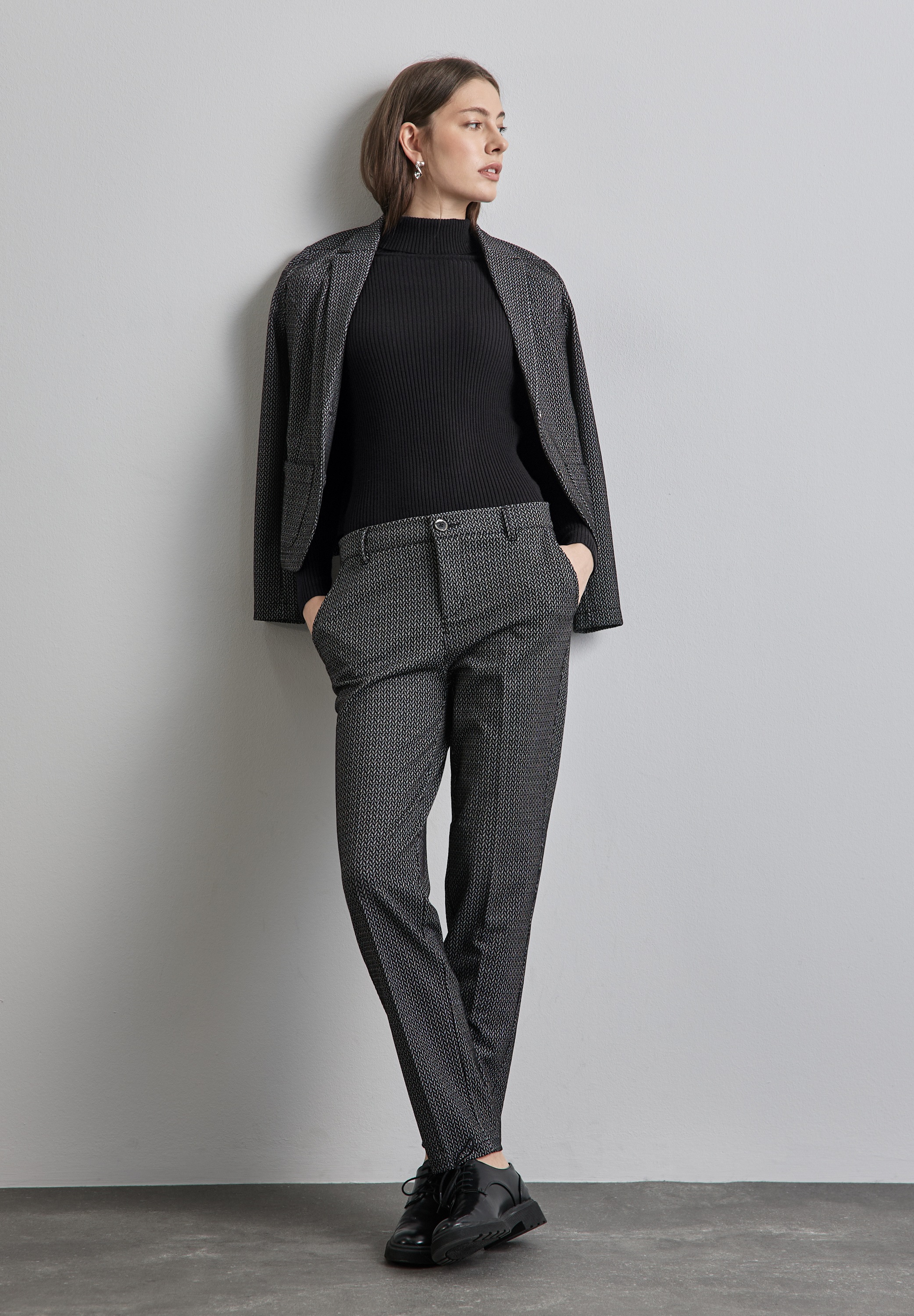 STREET ONE Rollkragenpullover, mit Rippstruktur