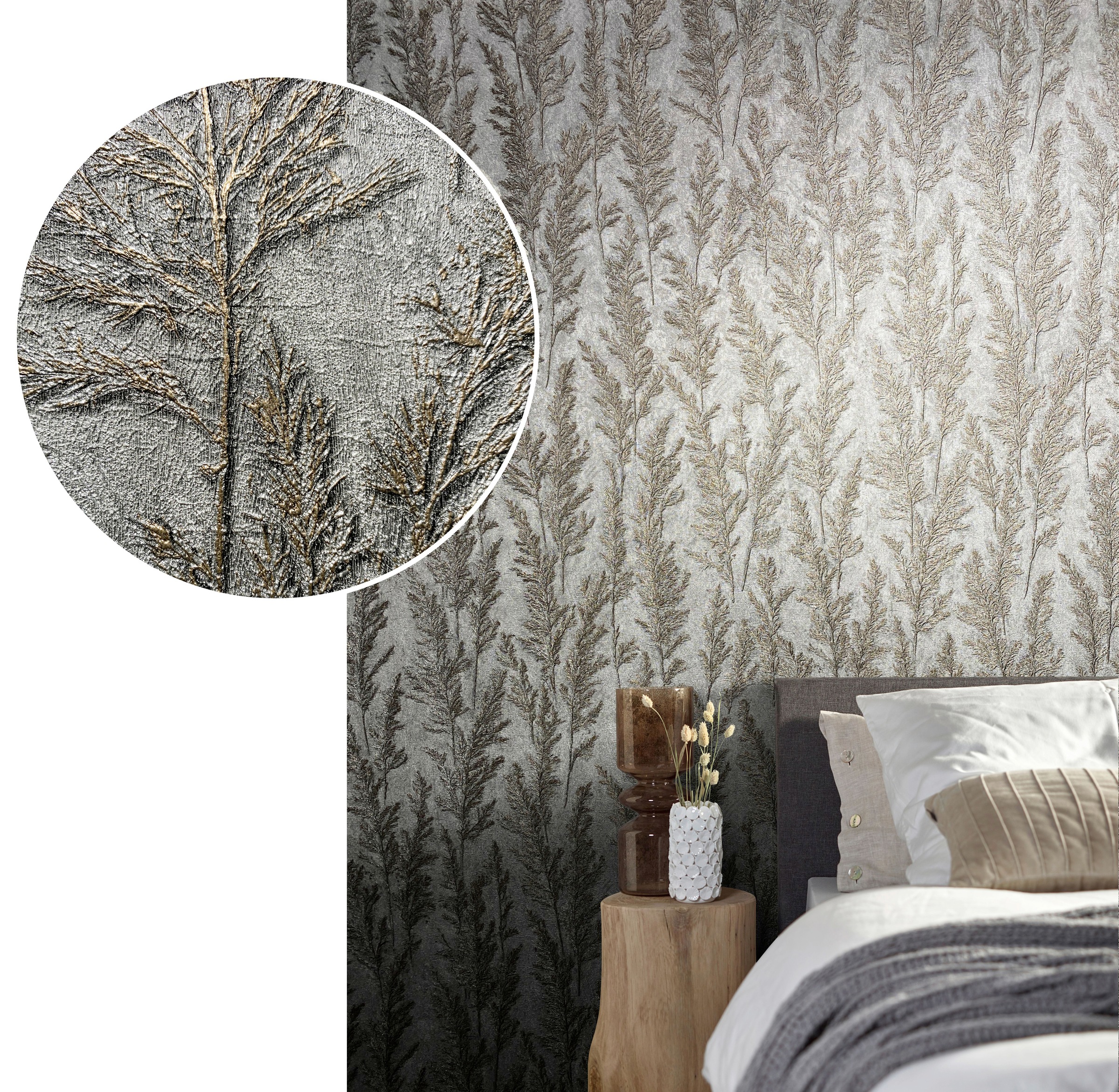Marburg Vliestapete, Wald-botanisch-floral, moderne Tapete für Wohnzimmer Schlafzimmer Küche