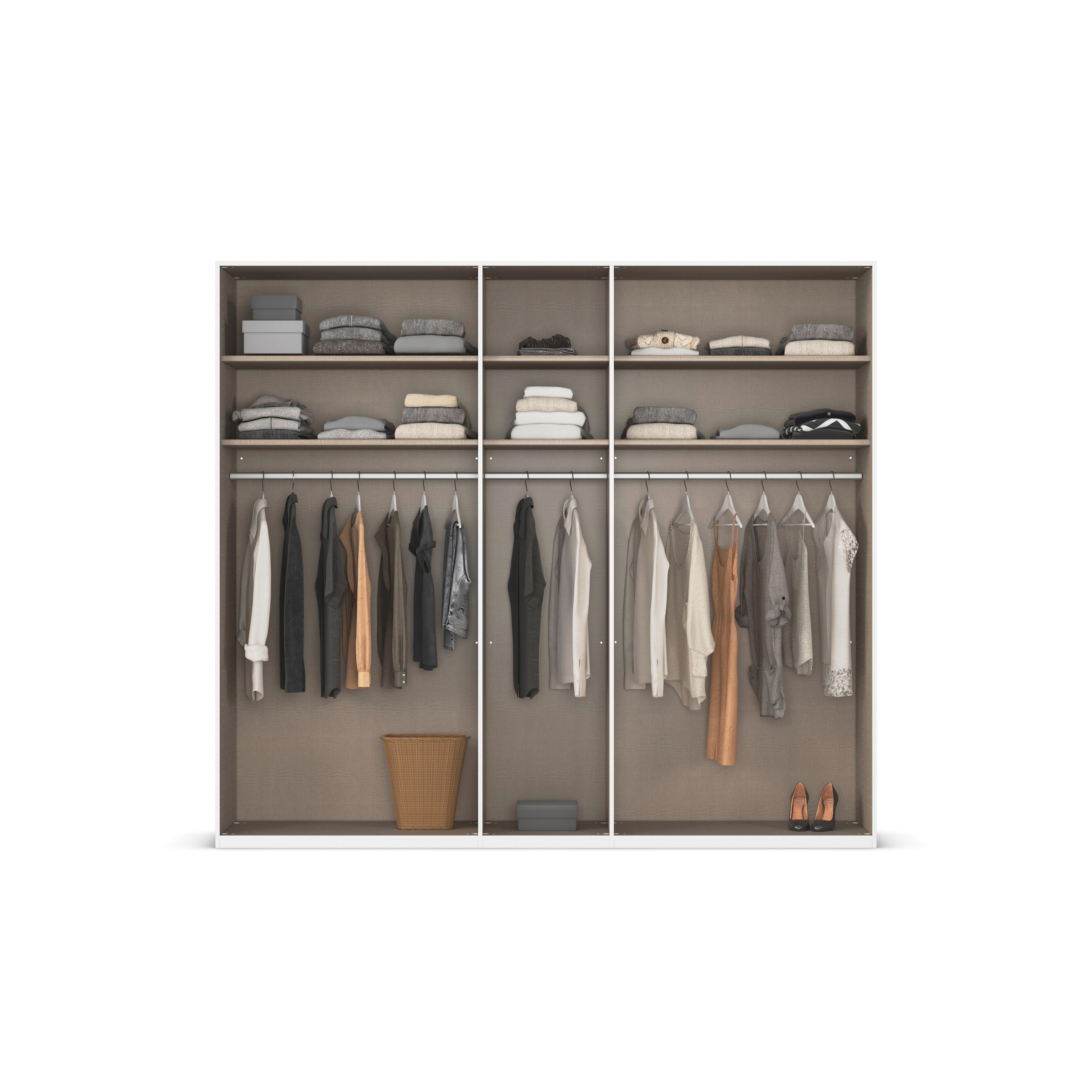 rauch Drehtürenschrank »Kleiderschrank Schrank Garderobe Schlafzimmerschrank EVELYN«, (in 2 Höhen 197 oder 210 cm erhältlich), in elegantem Stil, viel Stauraum 4 Breiten und 2 Höhen MADE IN GERMANY