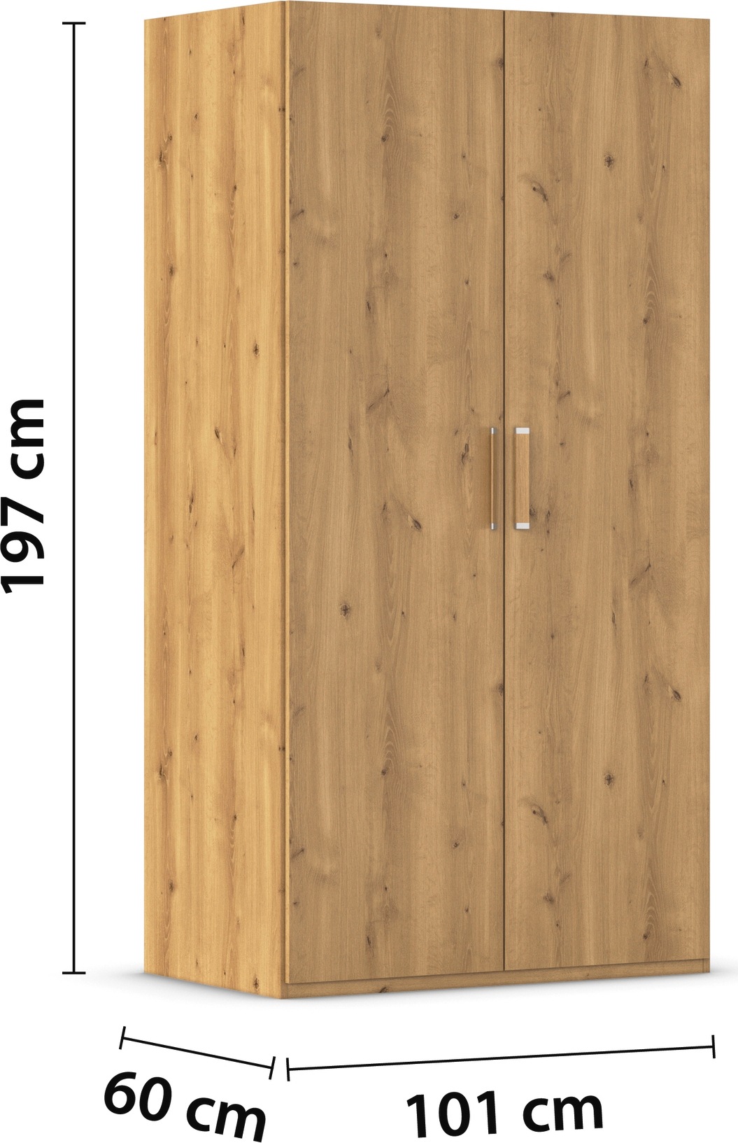 rauch Drehtürenschrank »Kleiderschrank Schrank Garderobe Schlafzimmerschrank EVELYN«, (in 2 Höhen 197 oder 210 cm erhältlich), in elegantem Stil, viel Stauraum 4 Breiten und 2 Höhen MADE IN GERMANY
