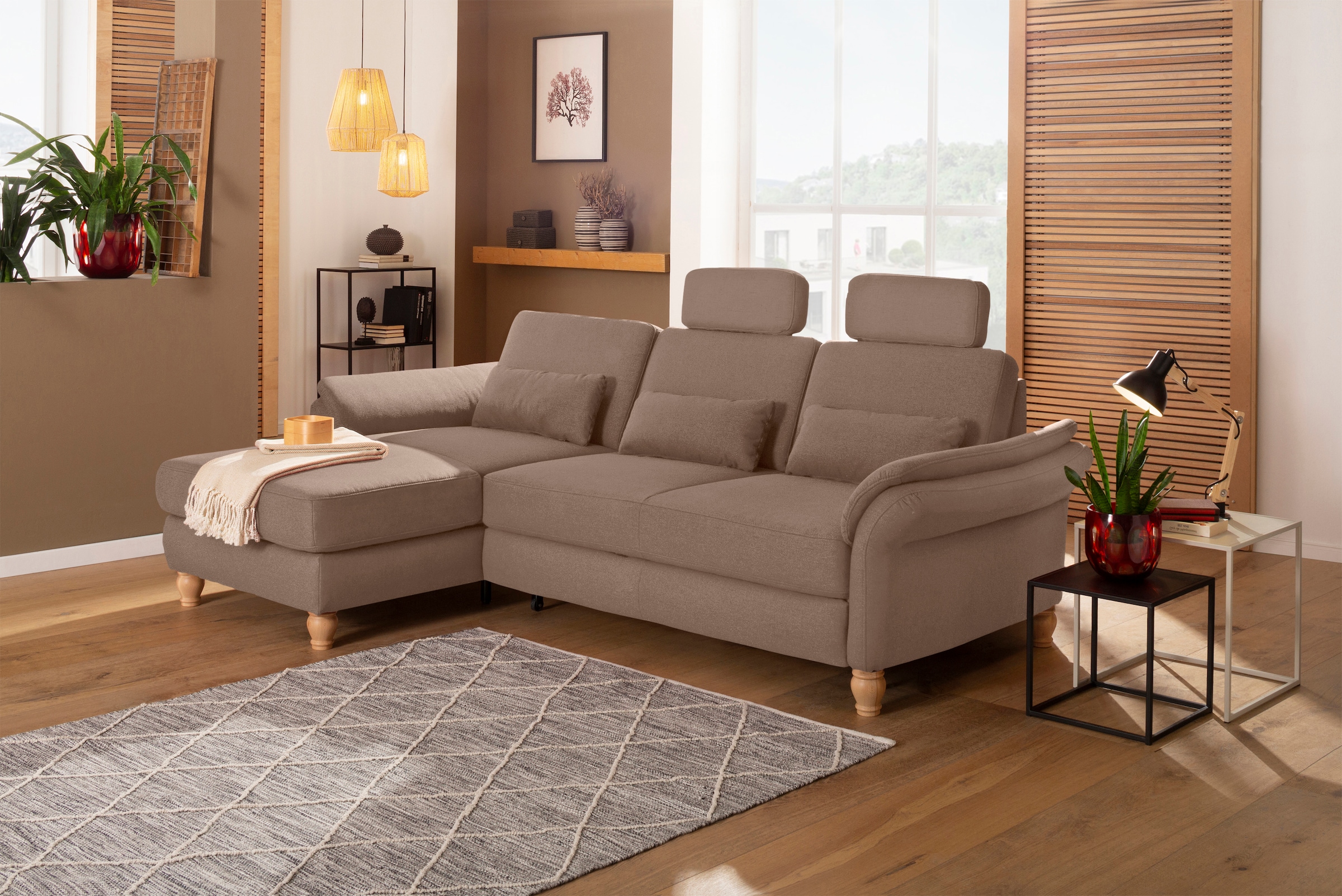Home affaire Ecksofa »Palace L-Form«, incl. Sitztiefenverstellung, wahlweis günstig online kaufen