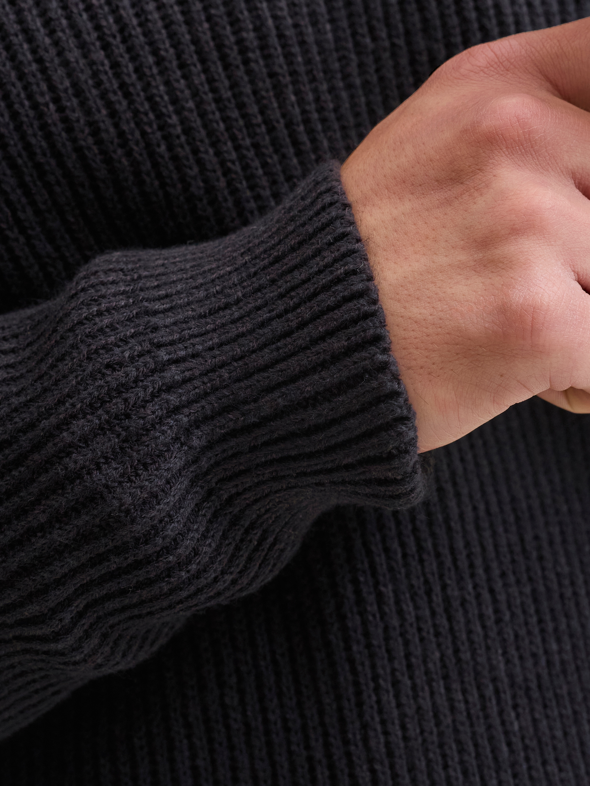 Jack & Jones Troyer »JJPANNEL KNIT HALF ZIP AW26« Materialmix, regular fit