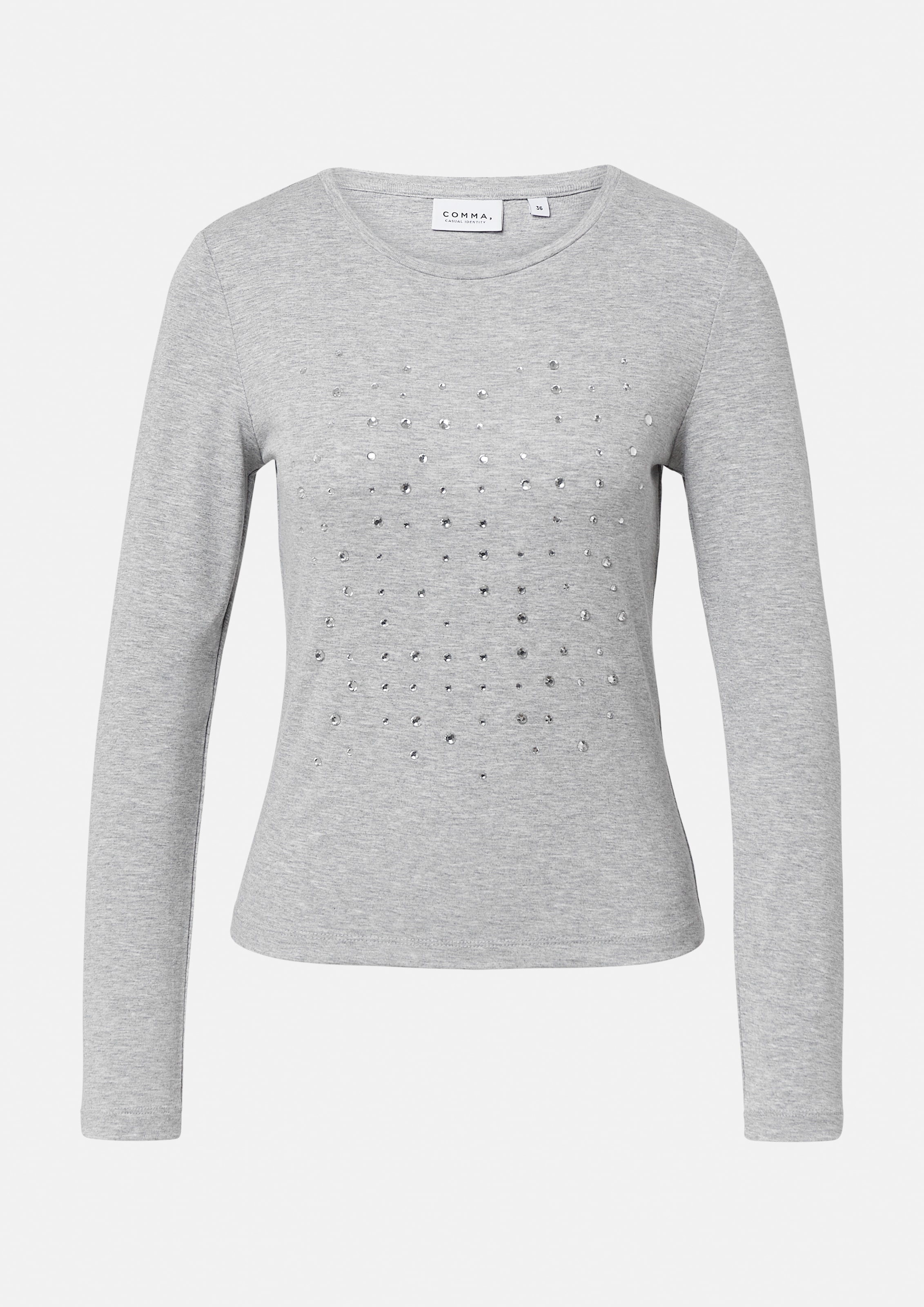 comma casual identity Longsleeve, mit Glitzersteinen und aus Viskose