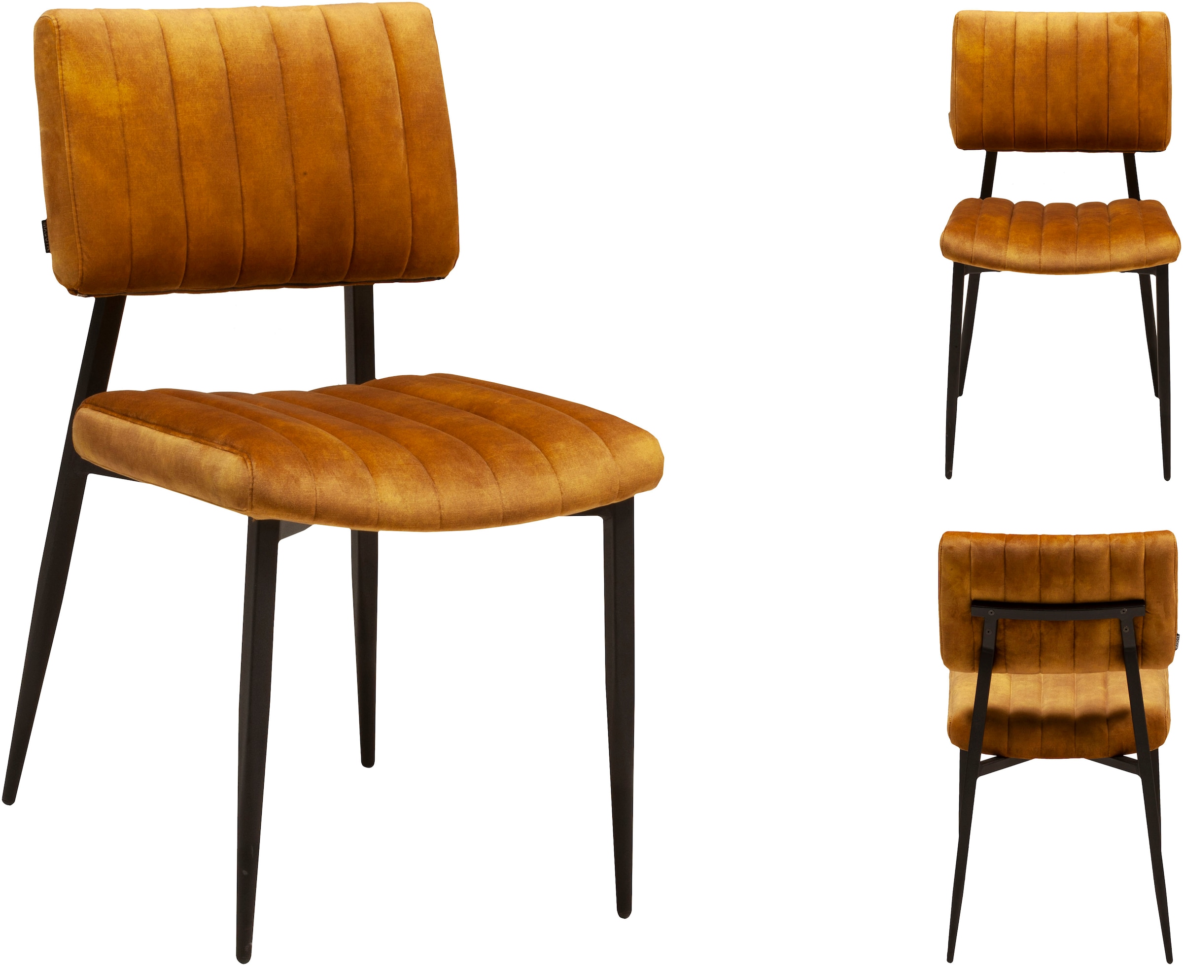 OMG Design Esszimmerstuhl »Ivan«, (Set), 2 St., Stoff, pflegeleichter Samtvelour Bezug, Küchenstuhl