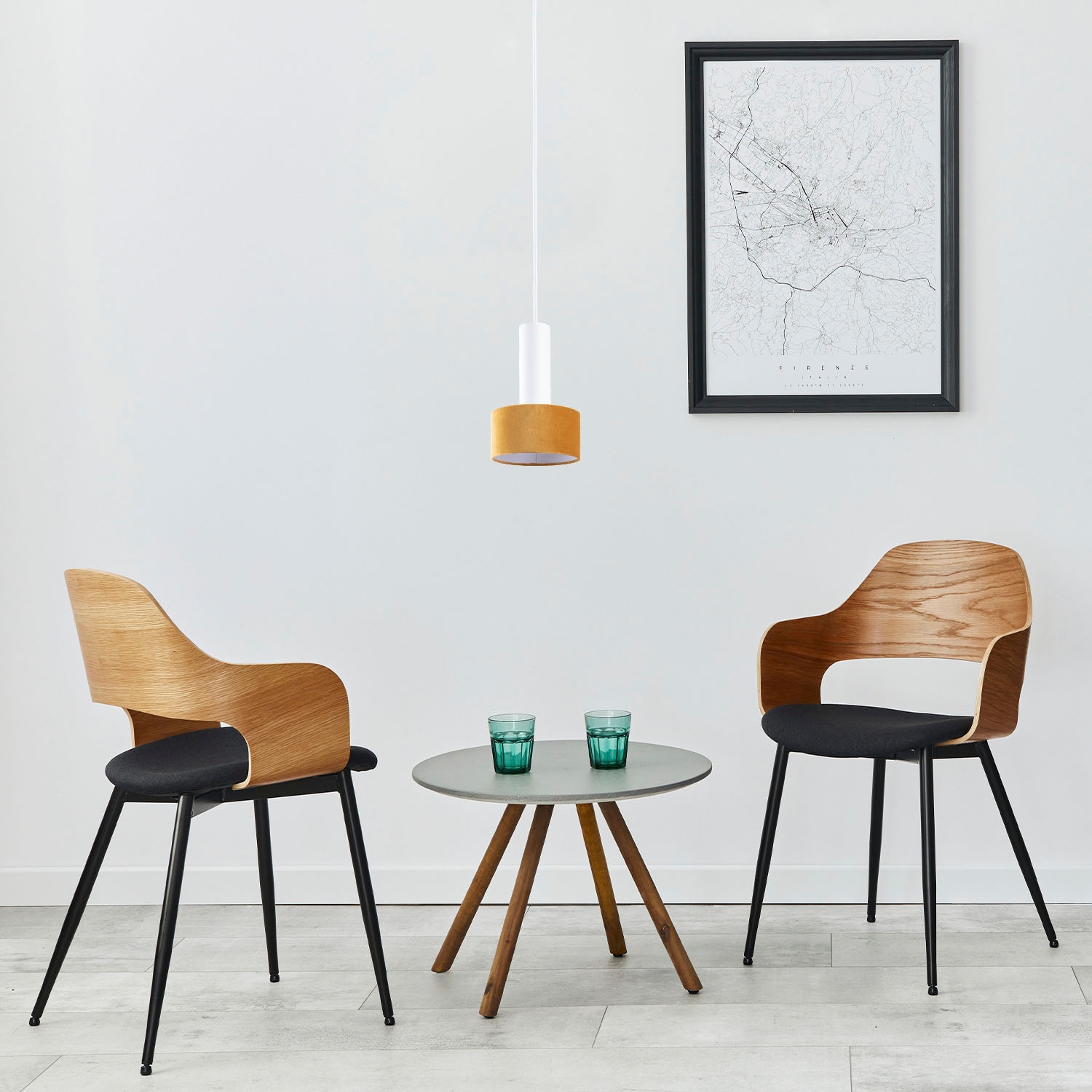 Paco Home Pendelleuchte »VELUTA«, Leuchtmittel GU10 | ohne Leuchtmittel, Wohnzimmer Hängeleuchte Stoffschirm Esszimmer Modern GU10