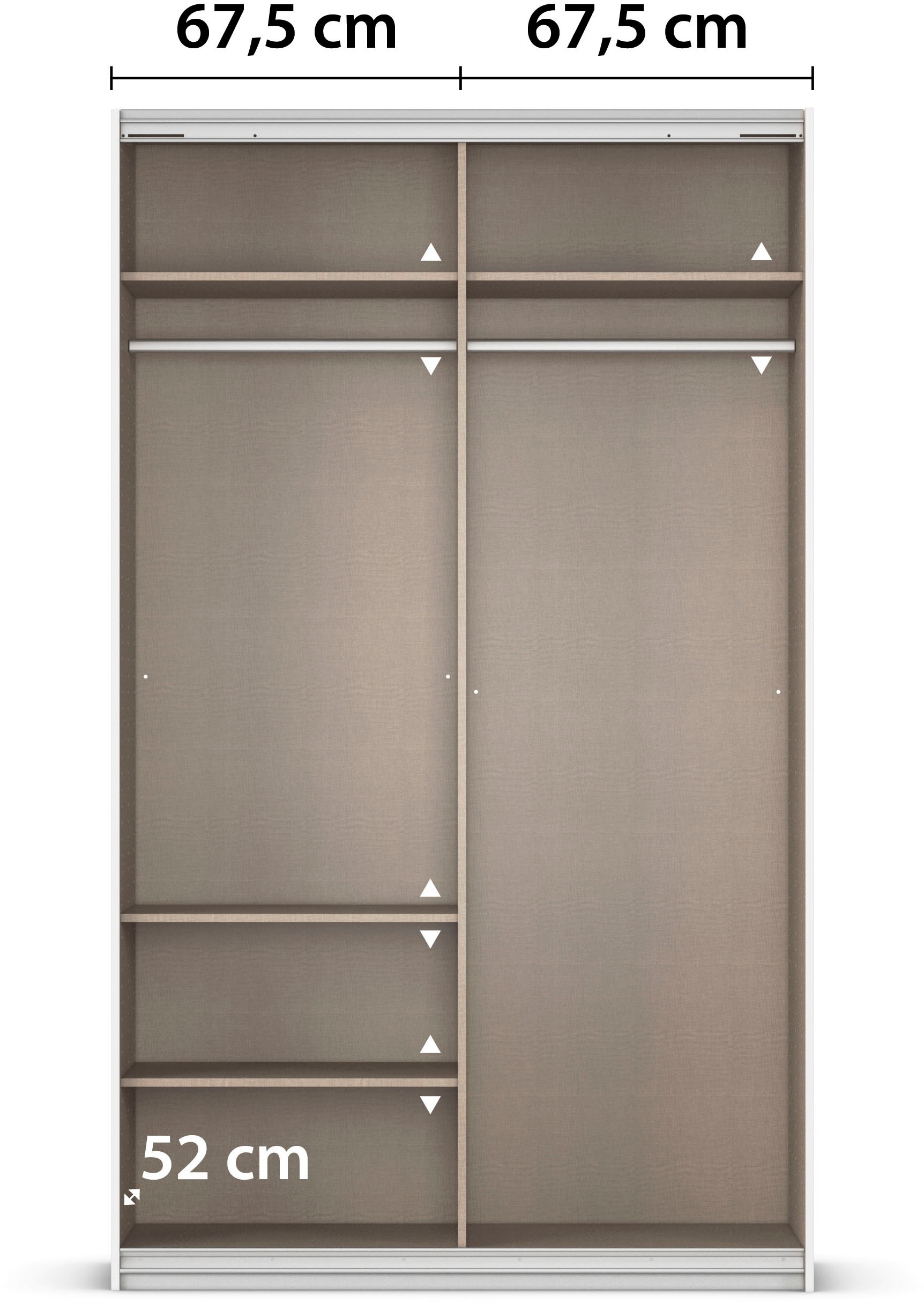 INOSIGN BY RAUCH Schwebetürenschrank »Kleiderschrank Schrank Garderobe Schlafzimmerschrank THANOS«, (in 3 verschiedenen Ausstattungen BASIC/CLASSIC/PREMIUM), Optional mit Spiegel, Metall-Griffleisten alufarben MADE IN GERMANY