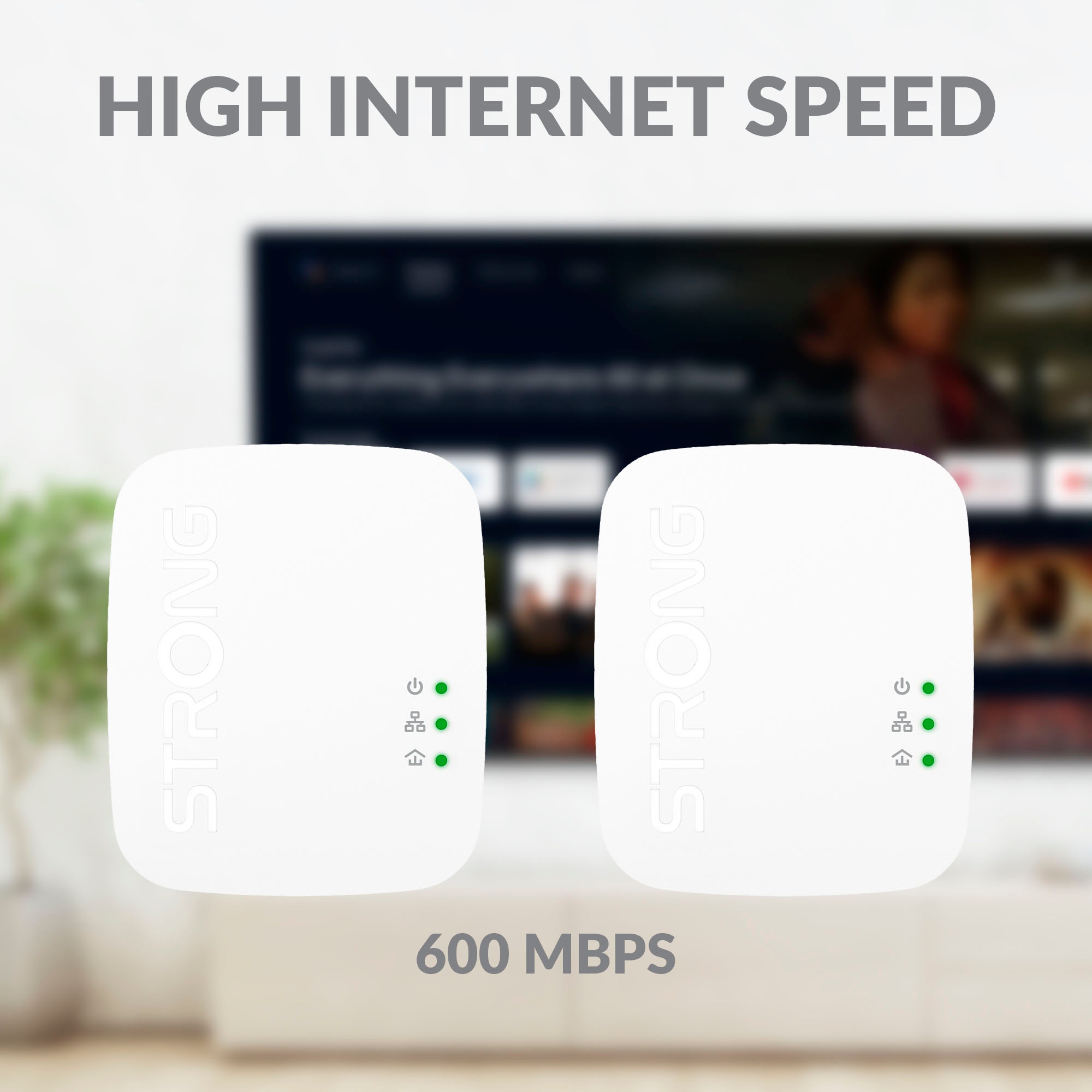Strong Reichweitenverstärker »Powerline MINI, 600 Mbit/s Set (2 Einheiten)«, (2 St.)