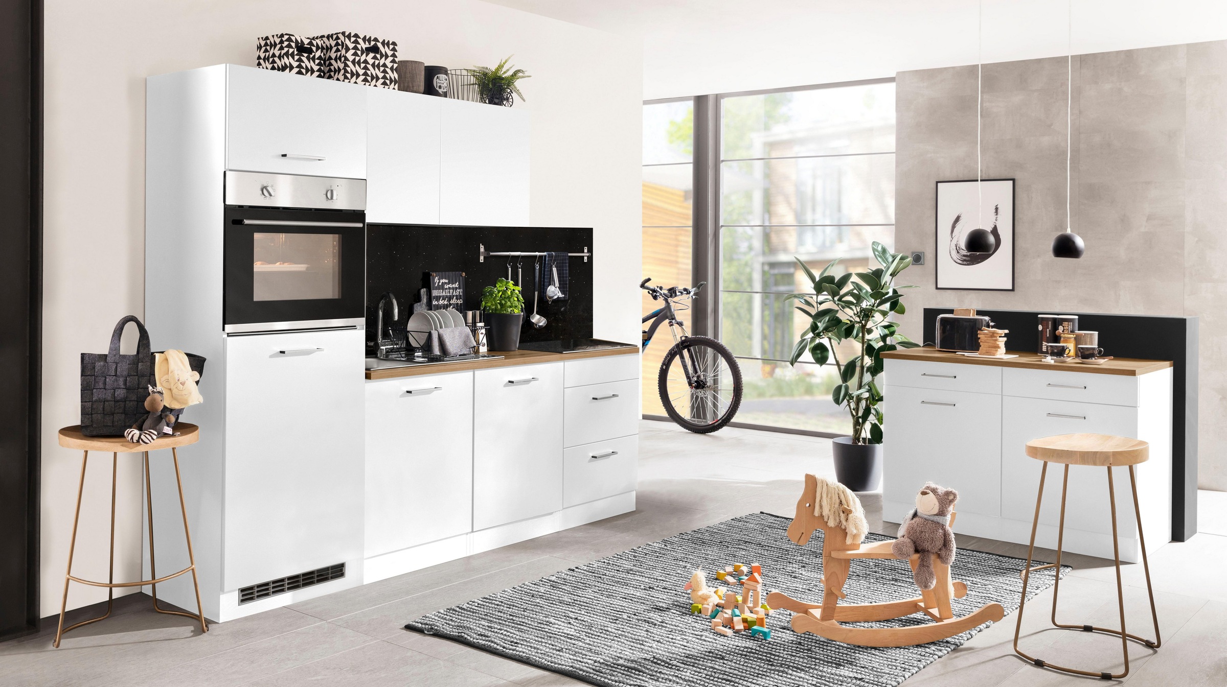 KOCHSTATION Küchenzeile »KS-Kehl«, ohne E-Geräte, Breite 240 cm, für Kühlschrank