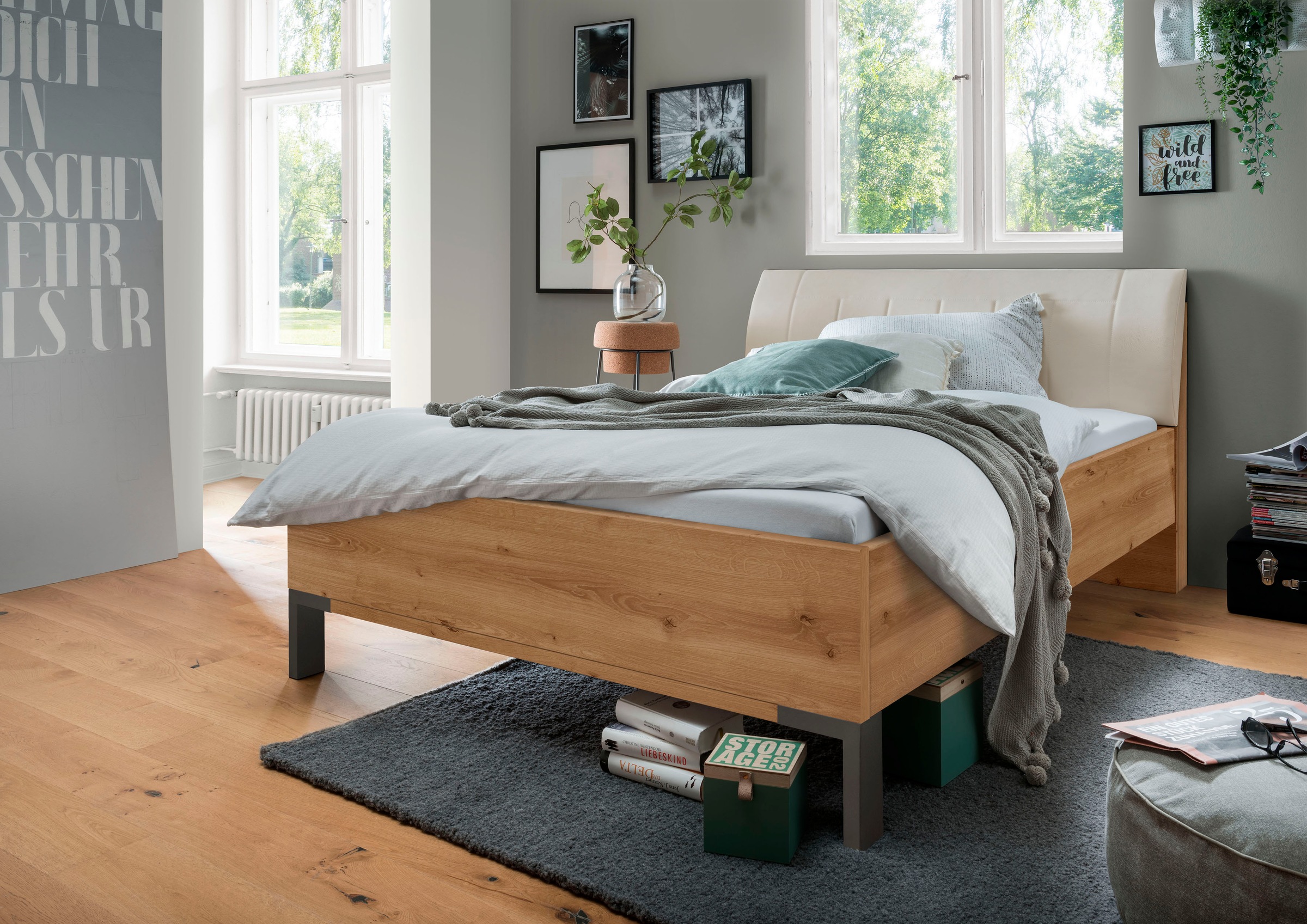 WIEMANN Futonbett »Monaco, Bettgestell, Bettrahmen, komfortables Polsterkop günstig online kaufen