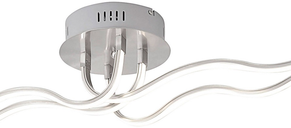 JUST LIGHT Deckenleuchte »WAVE«, 4 flammig, Leuchtmittel LED-Board | LED fest integriert, inkl. festverbautem LED (3000 Kelvin), feste Arme (wellenförmig)