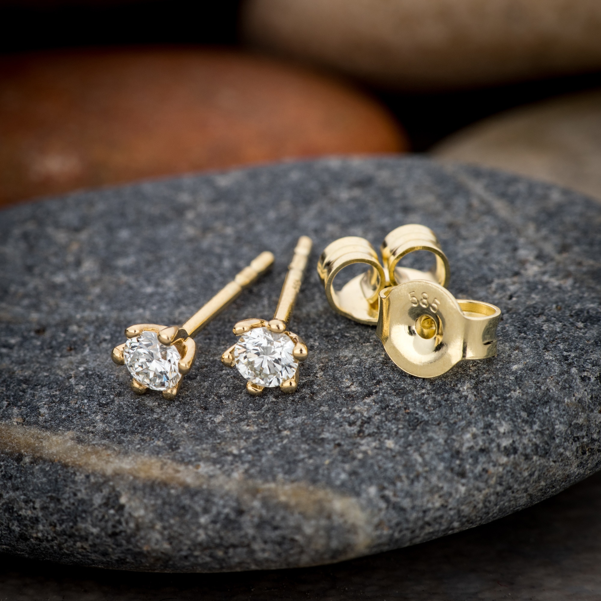 Orolino Paar Ohrstecker »Gold 585 mit 2x Brillant zus. 0,25 ct.«