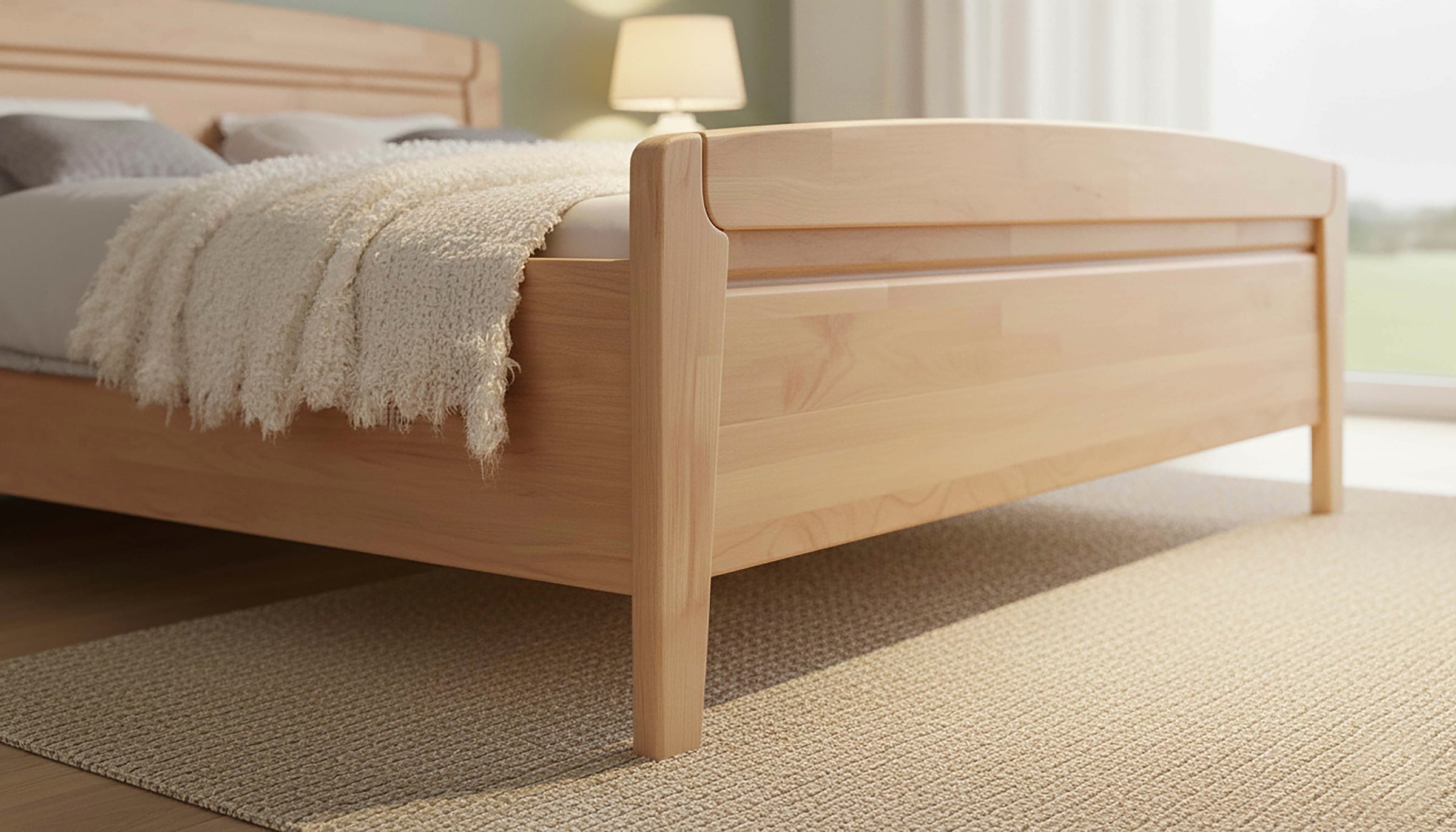WIEMANN Funktionsbett »Lausanne, Bettgestell, Bettrahmen, teilmassiv Erle« 4-fache Liegehöhenverstellung, MADE IN GERMANY,  Kopf- und Fußteil aus Massivholz, zwei Größen, Bettseitenhöhe 43 cm