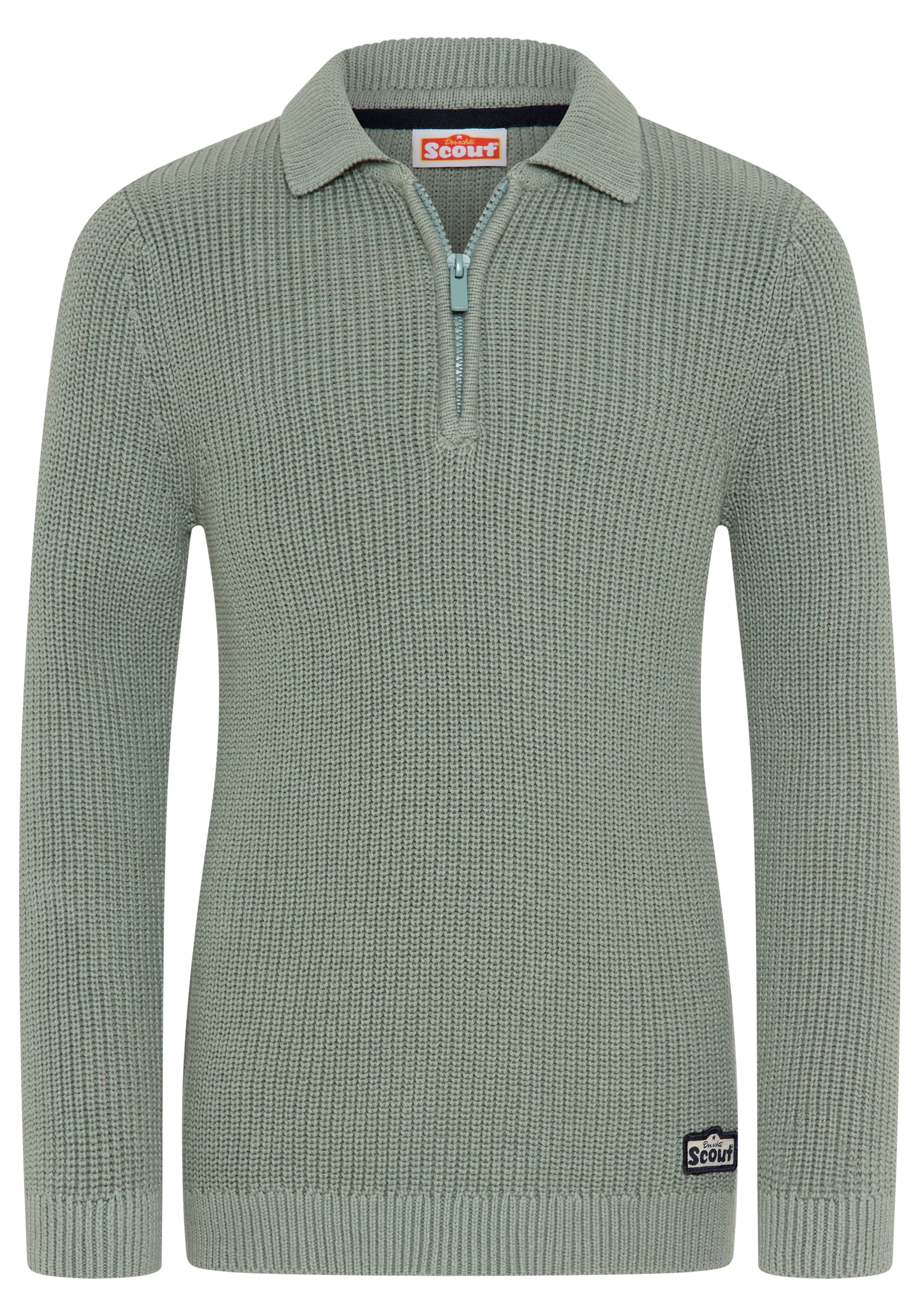 Scout Strickpullover »Gerippter Pulli mit Kragen und Reißverschluss - NEU von SCOUT« mit langen Ärmeln, aus Strickmaterial mit hohem Baumwollanteil