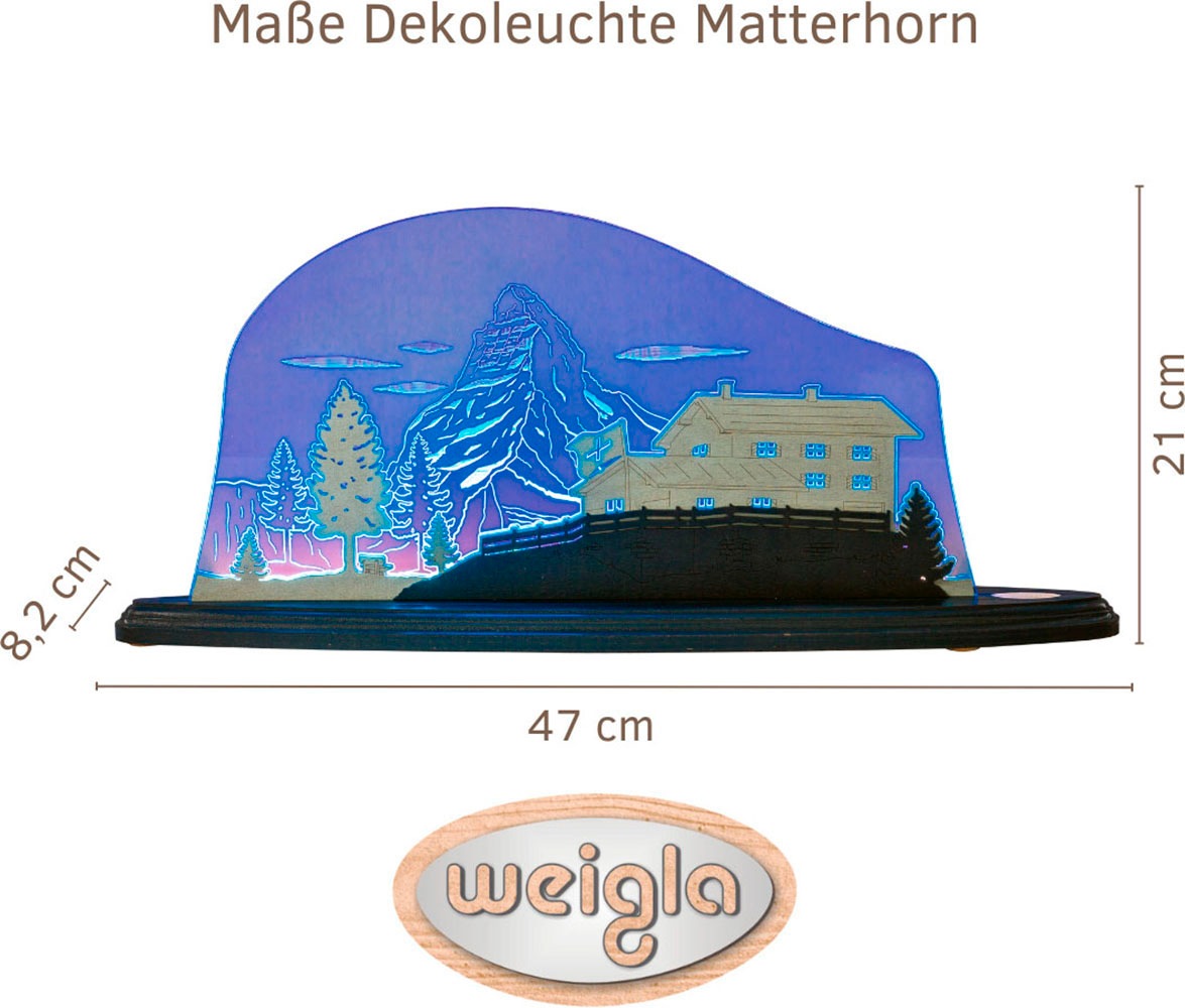 Weigla LED Dekolicht »Matterhorn, Holz & Acrylglas, BLAU-GRAU-WEIẞ«, Leucht günstig online kaufen