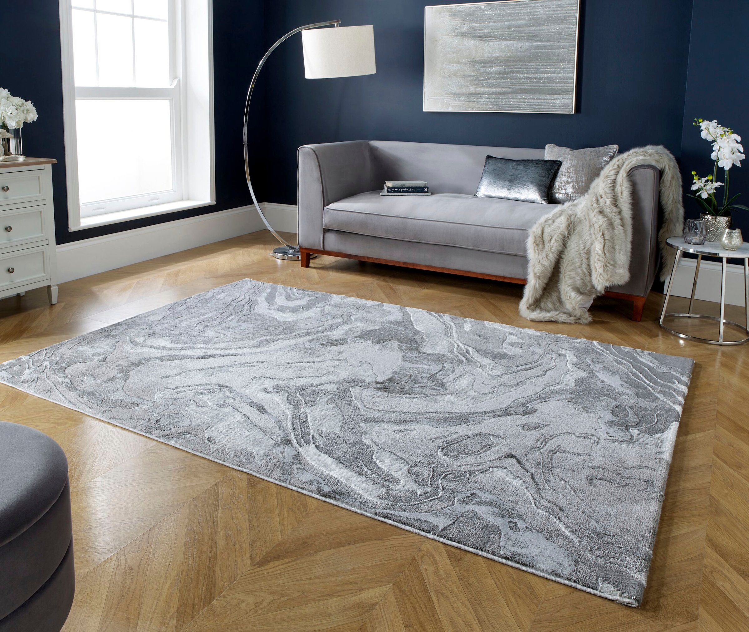 FLAIR RUGS Teppich »Marbled«, rechteckig, 12 mm Höhe, dezenter Glanz, mehrf günstig online kaufen