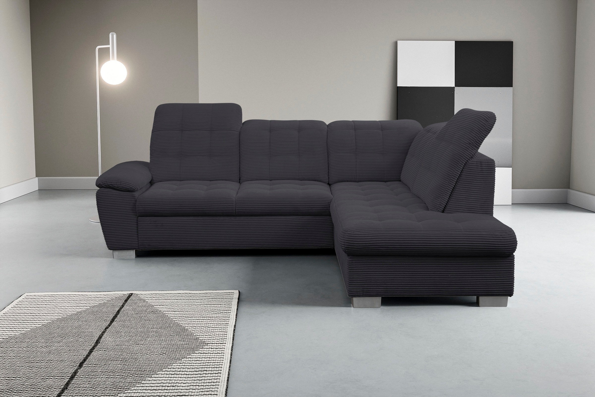 WERK2 Ecksofa »Bonny inkl. Kopfteilverstellung, Bettfunktion, Stauraum, L-F günstig online kaufen