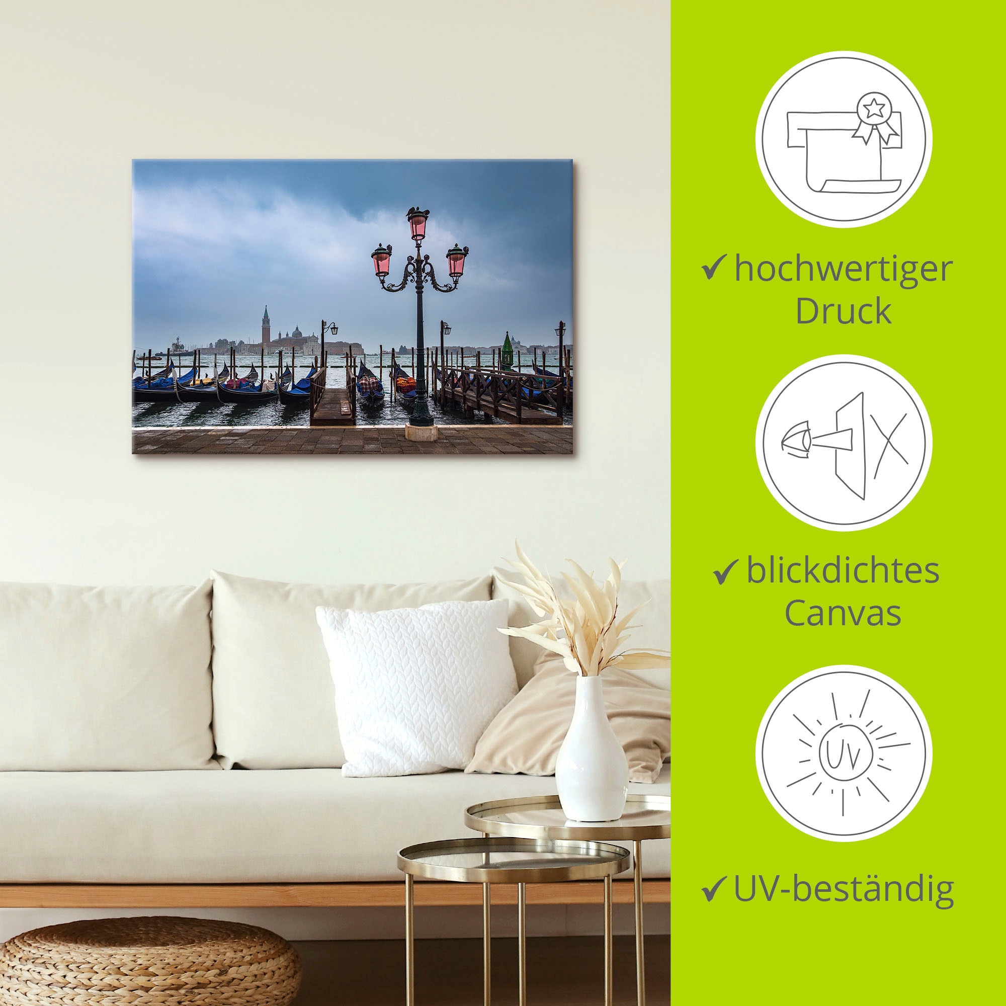 Artland Wandbild »Blick auf die Insel San Giorgio Maggiore«, Venedig, (1 St.), auf Keilrahmen gespannt
